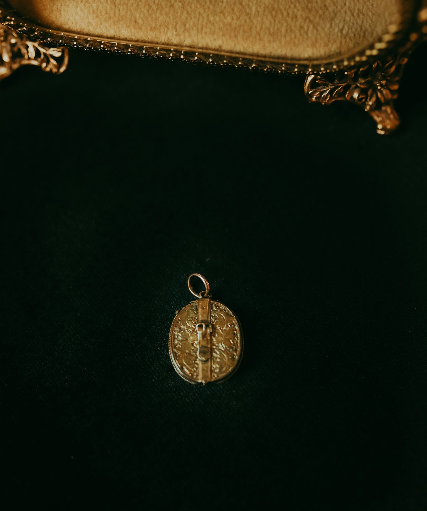 Victorian Gold-Filled Buckle Locket with Hair