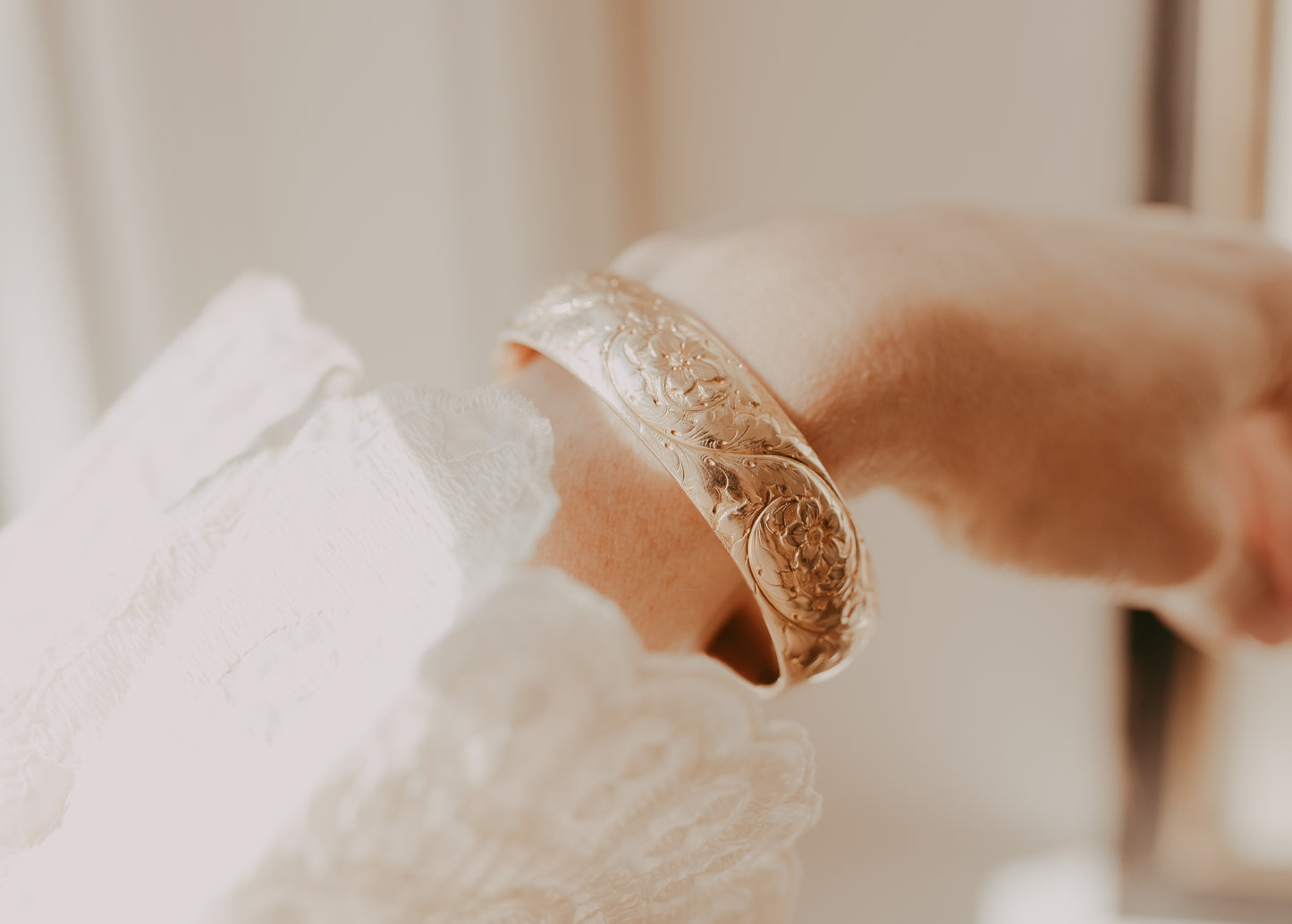 My Darling Juliet | Victorian Gold Filled Floral Bangle