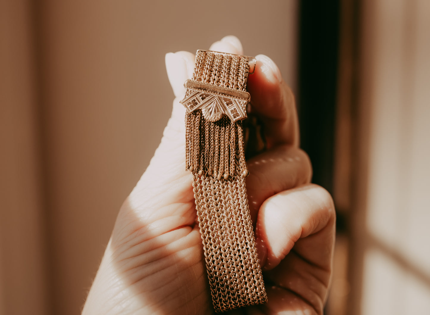 My Darling Juliet | Gold Filled Victorian Mesh Seed Pearl Bracelet