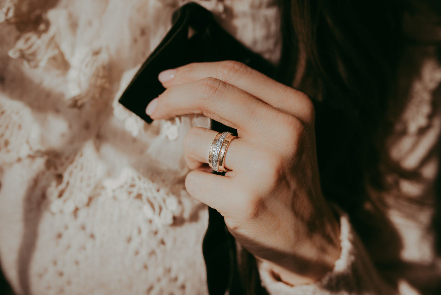 My Darling Juliet | French Diamond Band Ring/Artist Stamped