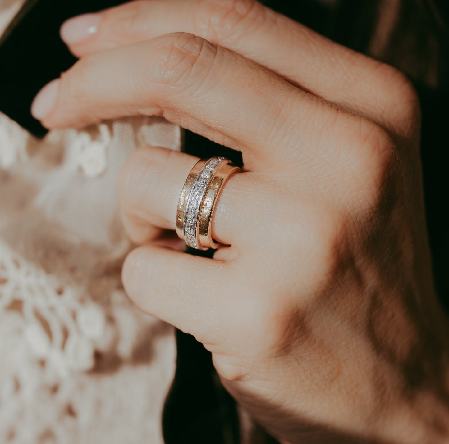 My Darling Juliet | French Diamond Band Ring/Artist Stamped