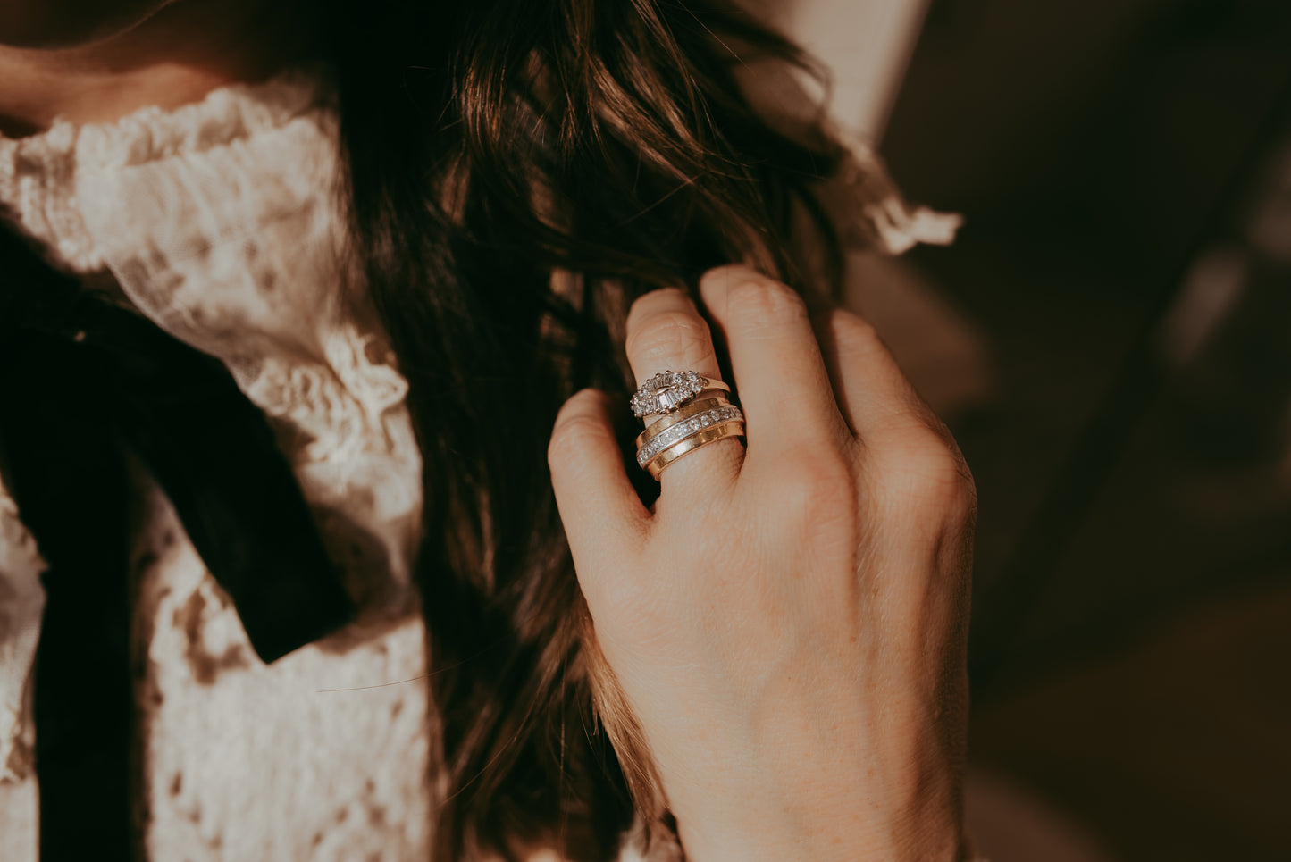 My Darling Juliet | French Diamond Band Ring/Artist Stamped