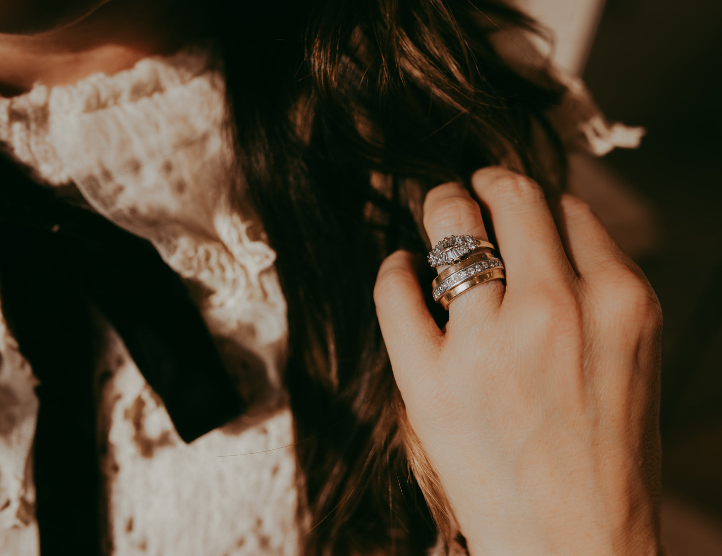 My Darling Juliet | French Diamond Band Ring/Artist Stamped