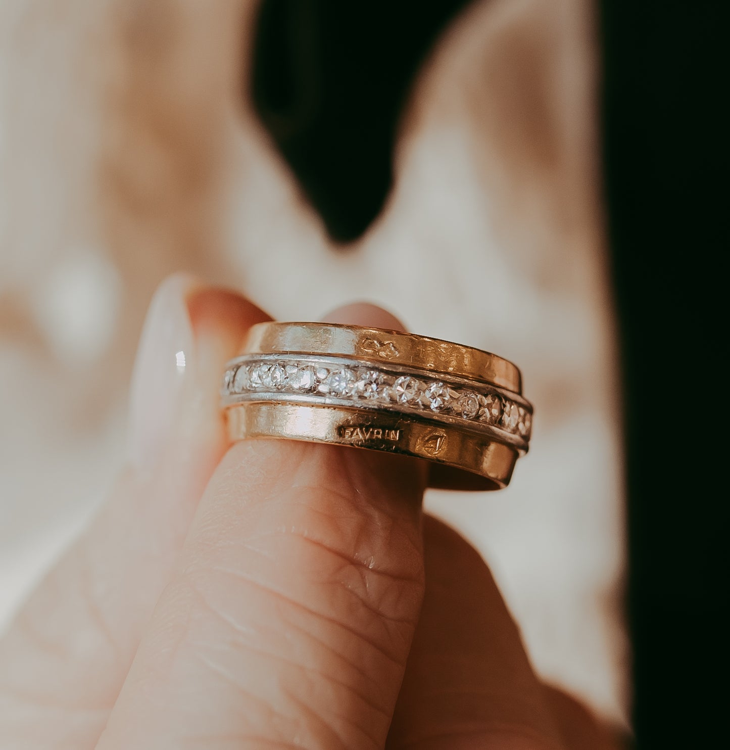 My Darling Juliet | French Diamond Band Ring/Artist Stamped