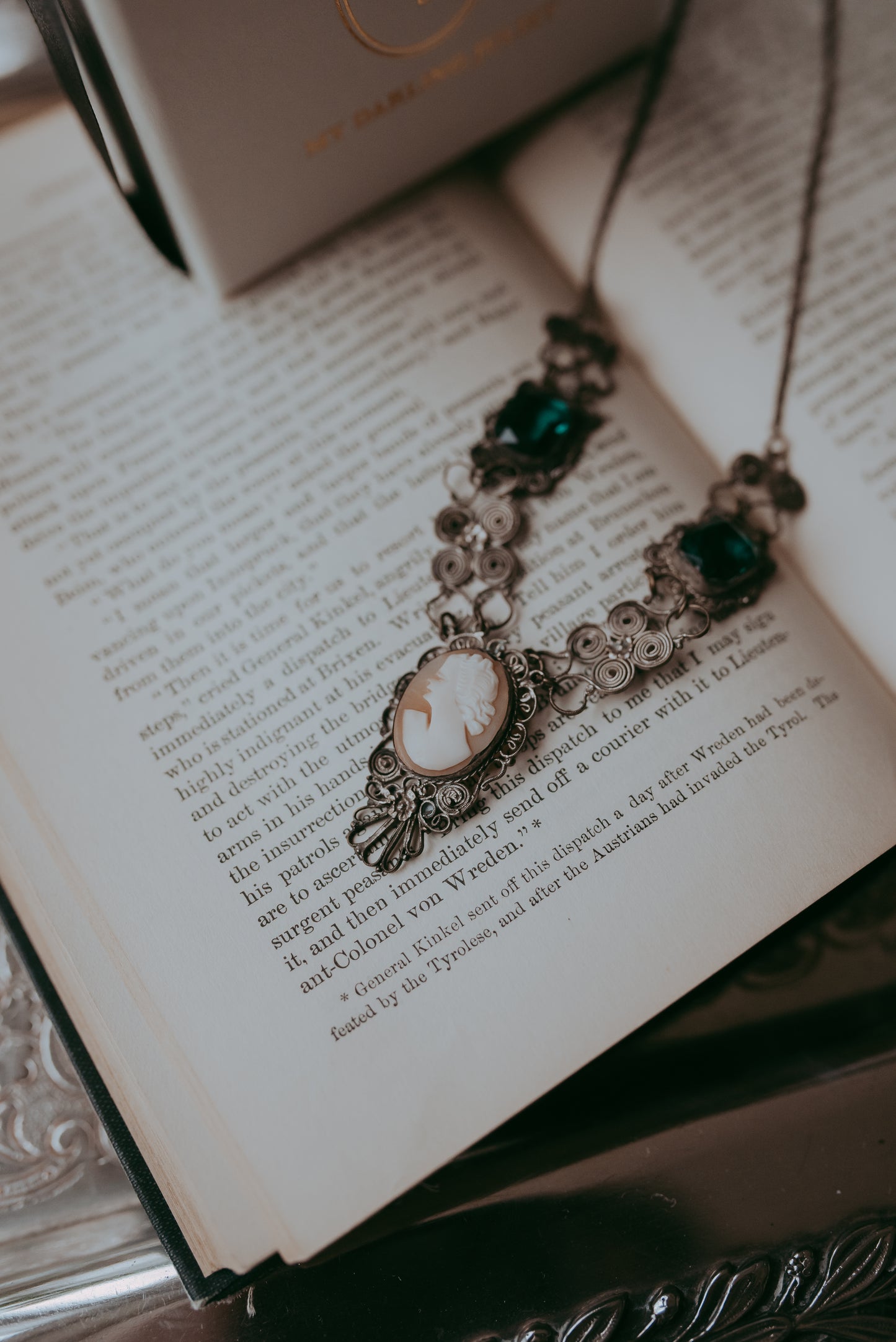 My Darling Juliet | Antique Victorian Silver Filagree Cameo Necklace