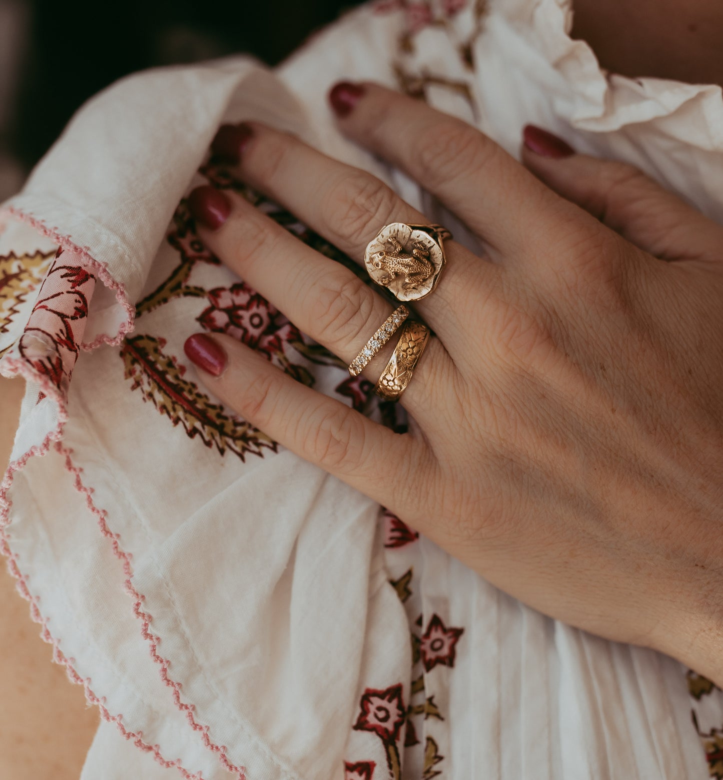 My Darling Juliet | Victorian 15K Gold Frog on Lily Pad Ring