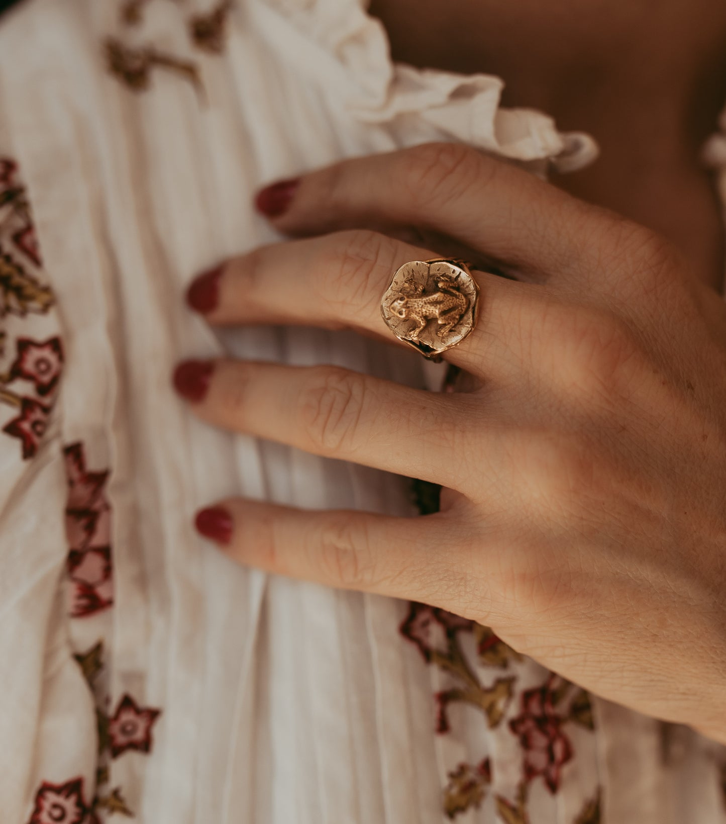 My Darling Juliet | Victorian 15K Gold Frog on Lily Pad Ring