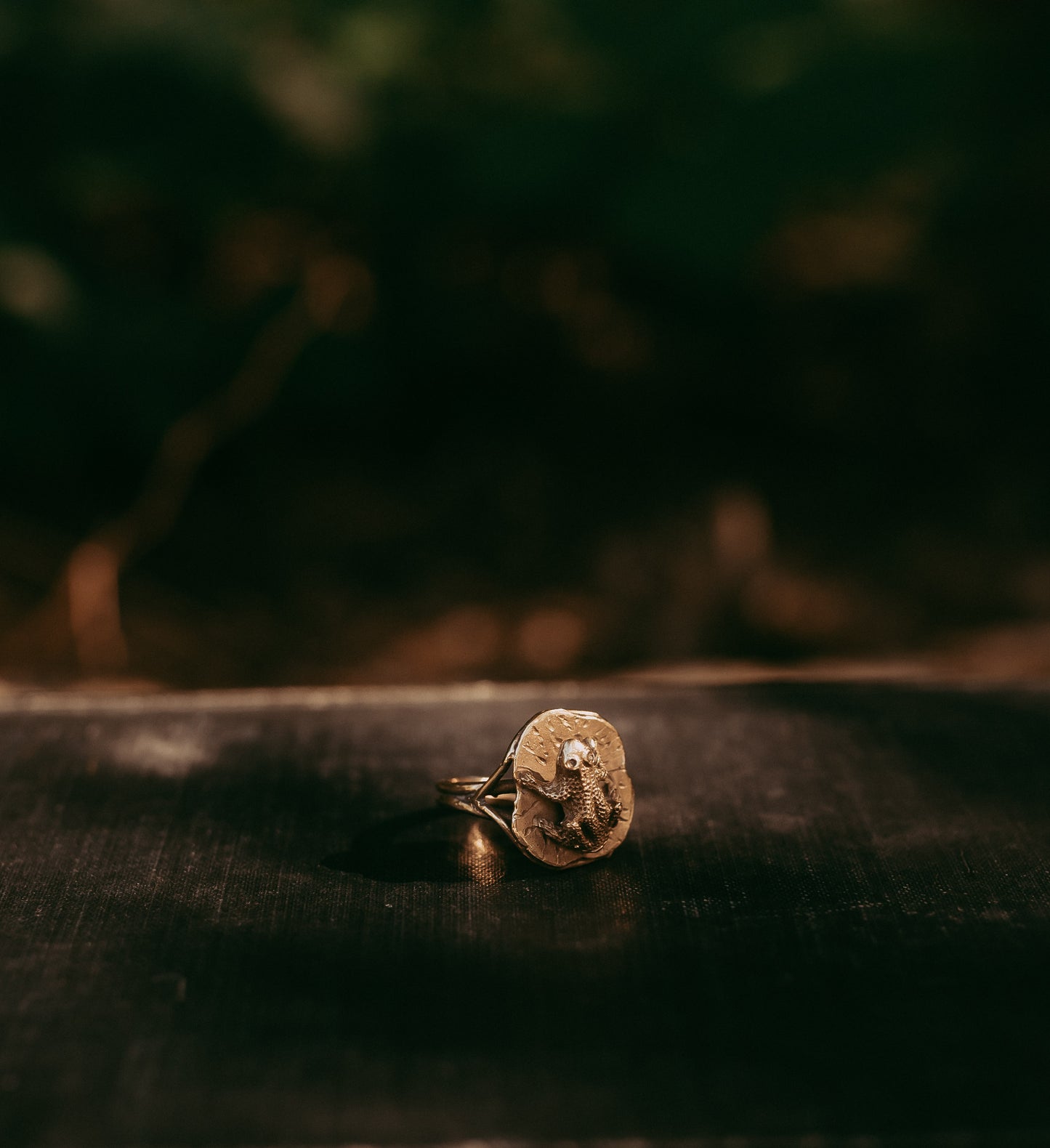 My Darling Juliet | Victorian 15K Gold Frog on Lily Pad Ring
