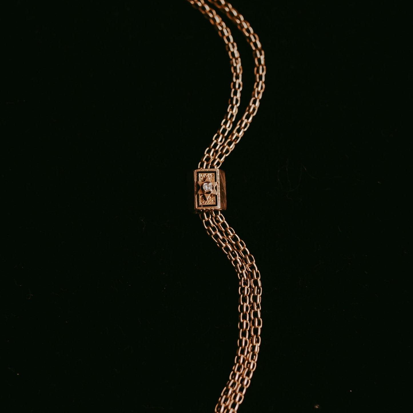 My Darling Juliet | 14K Gold Watch Chain with Diamond Stars | 1886 & 1910