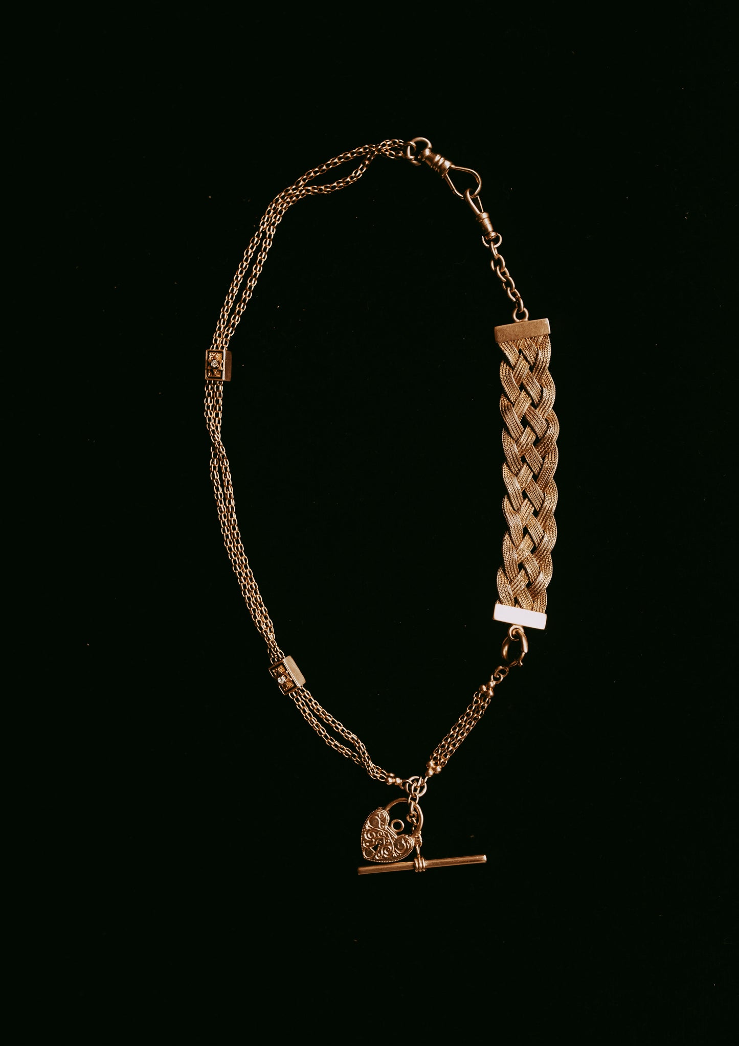 My Darling Juliet | 14K Gold Watch Chain with Diamond Stars | 1886 & 1910