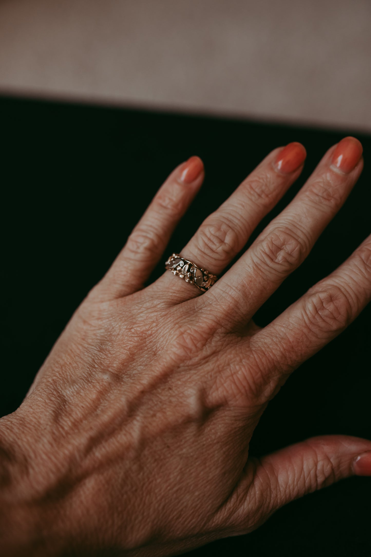 My Darling Juliet | Vintage 14K Two Tone Gold Floral & Scroll Band