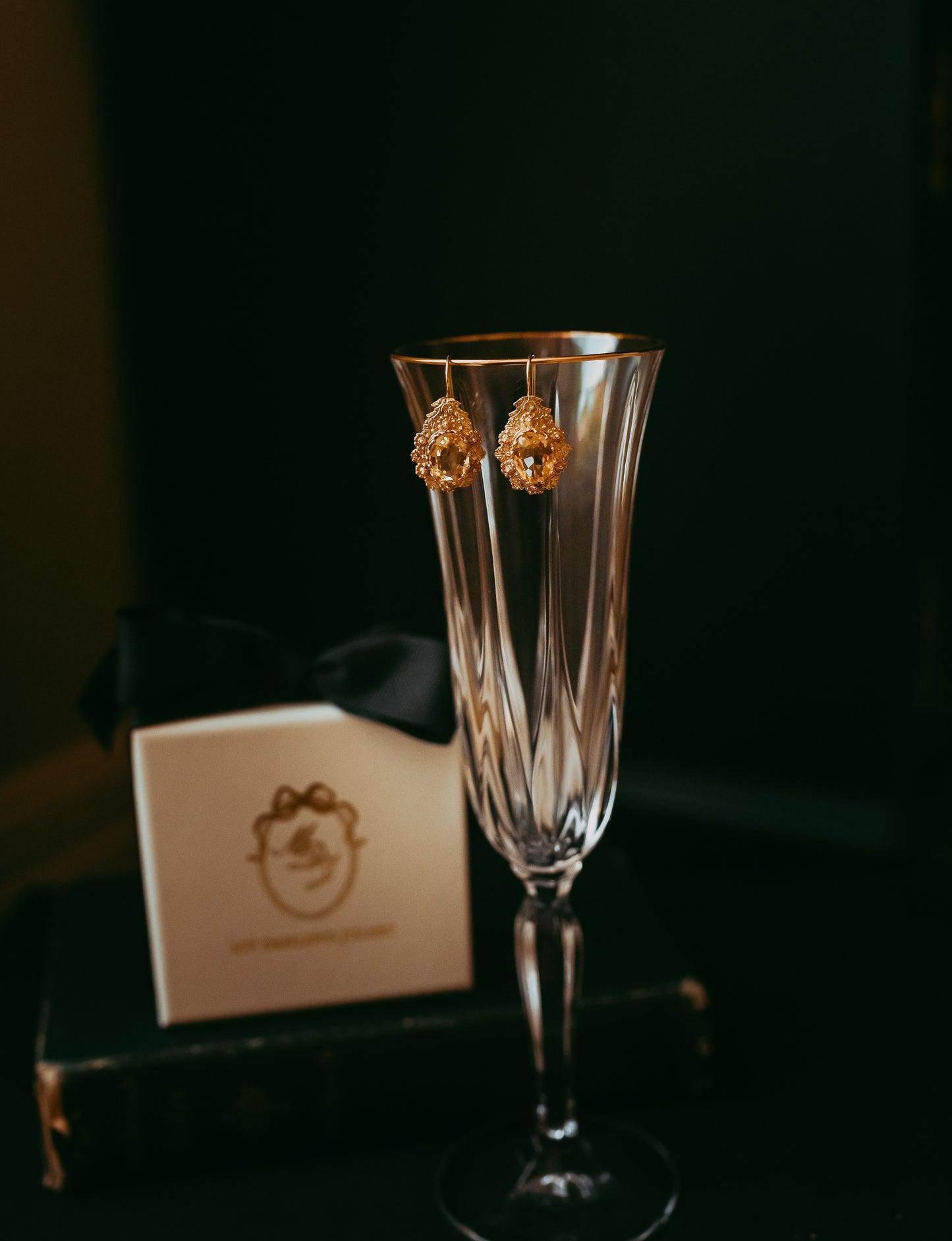 My Darling Juliet | Ornate Victorian 14K Gold Citrine Drop Earrings