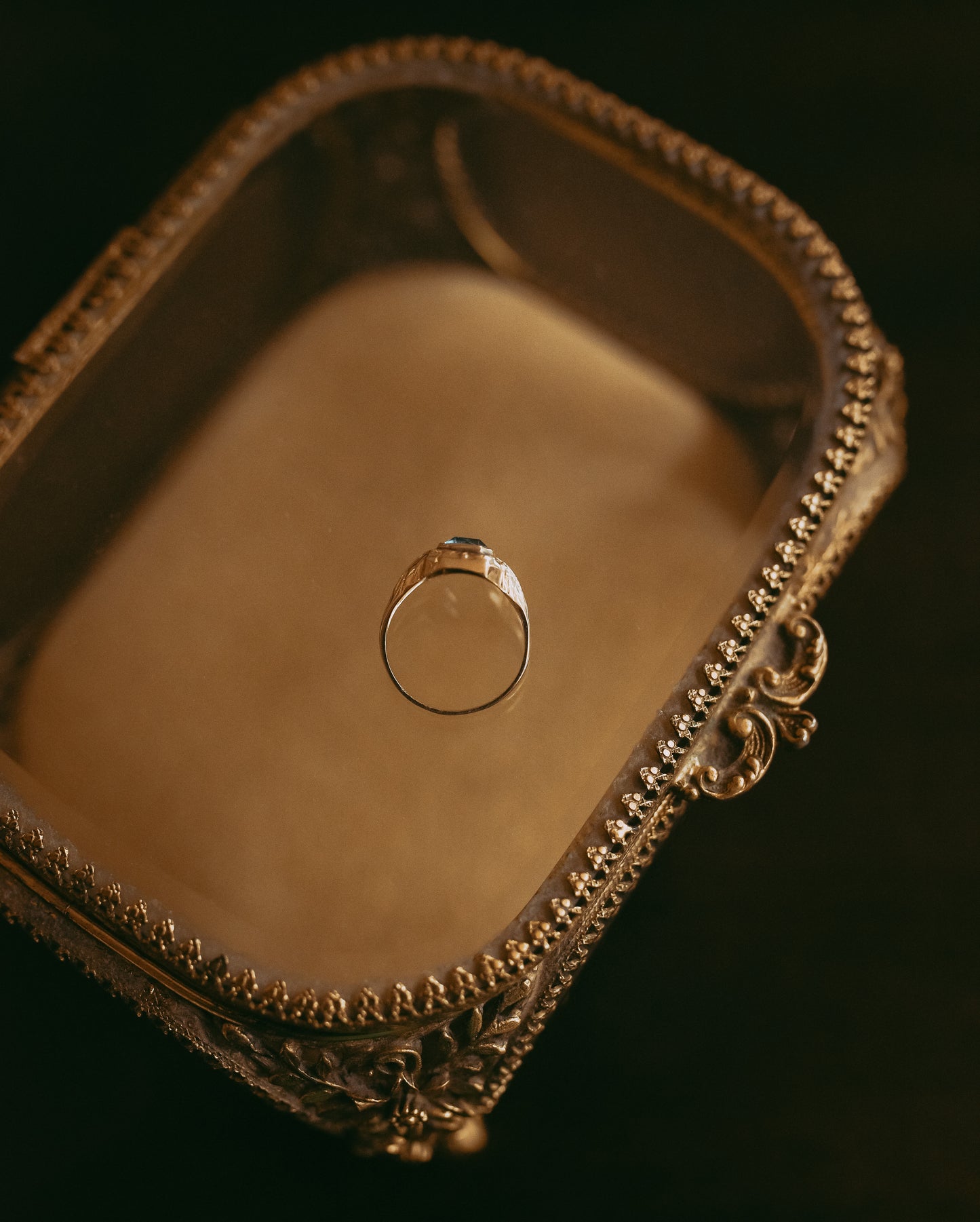 My Darling Juliet | Antique 10K Gold Blue Quartz Ring | Circa 1930