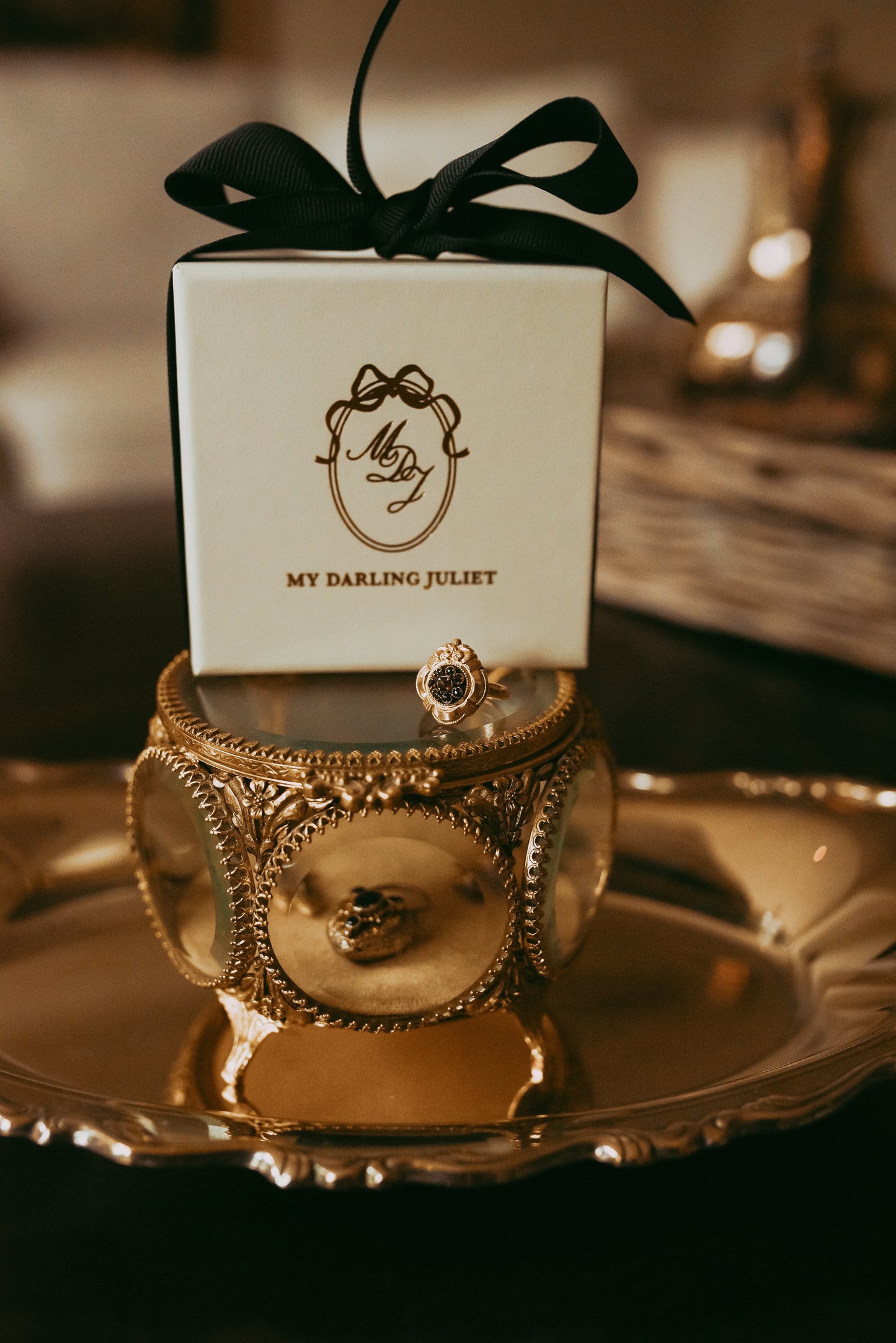 My Darling Juliet | Late Victorian 14K Gold Garnet Flower Ring