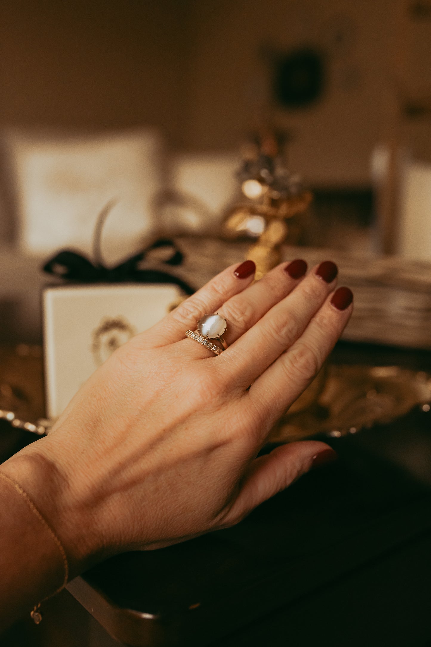 My Darling Juliet | Vintage 14K Gold Moonstone Cabochon Ring