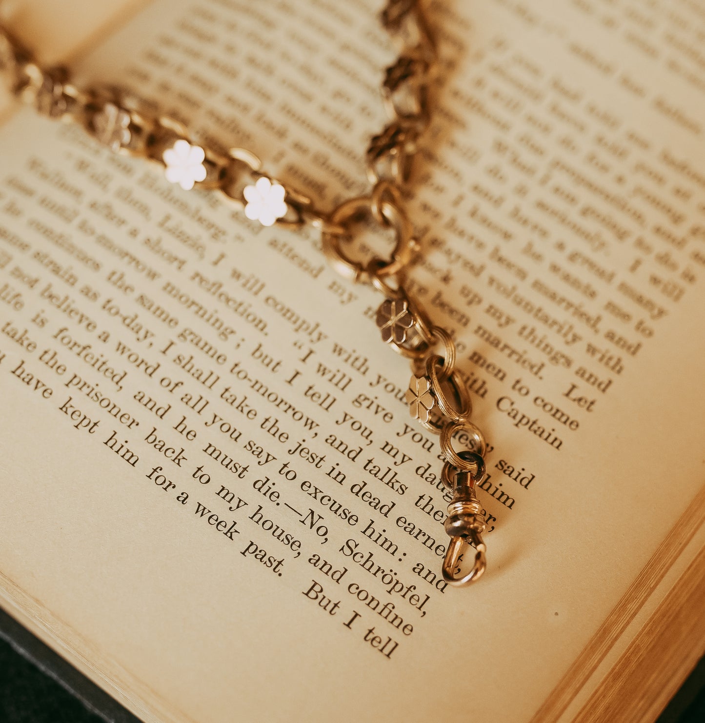 My Darling Juliet | Antique Victorian Gold-Filled Chain Necklace with Flowers