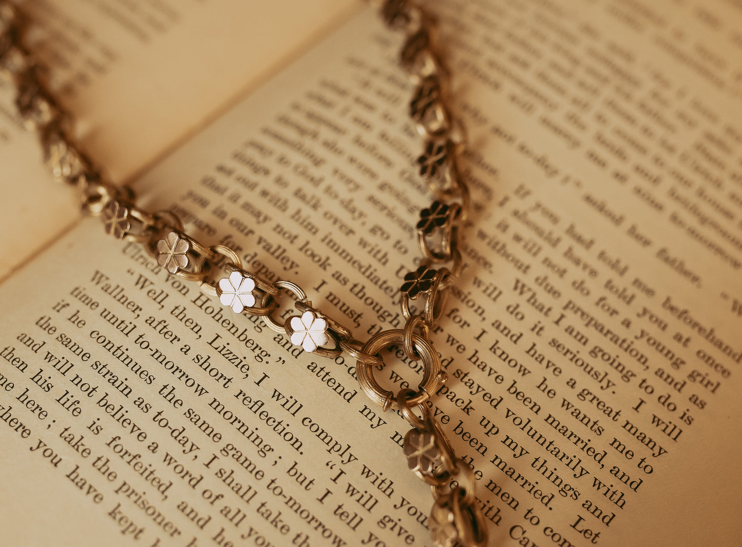 My Darling Juliet | Antique Victorian Gold-Filled Chain Necklace with Flowers