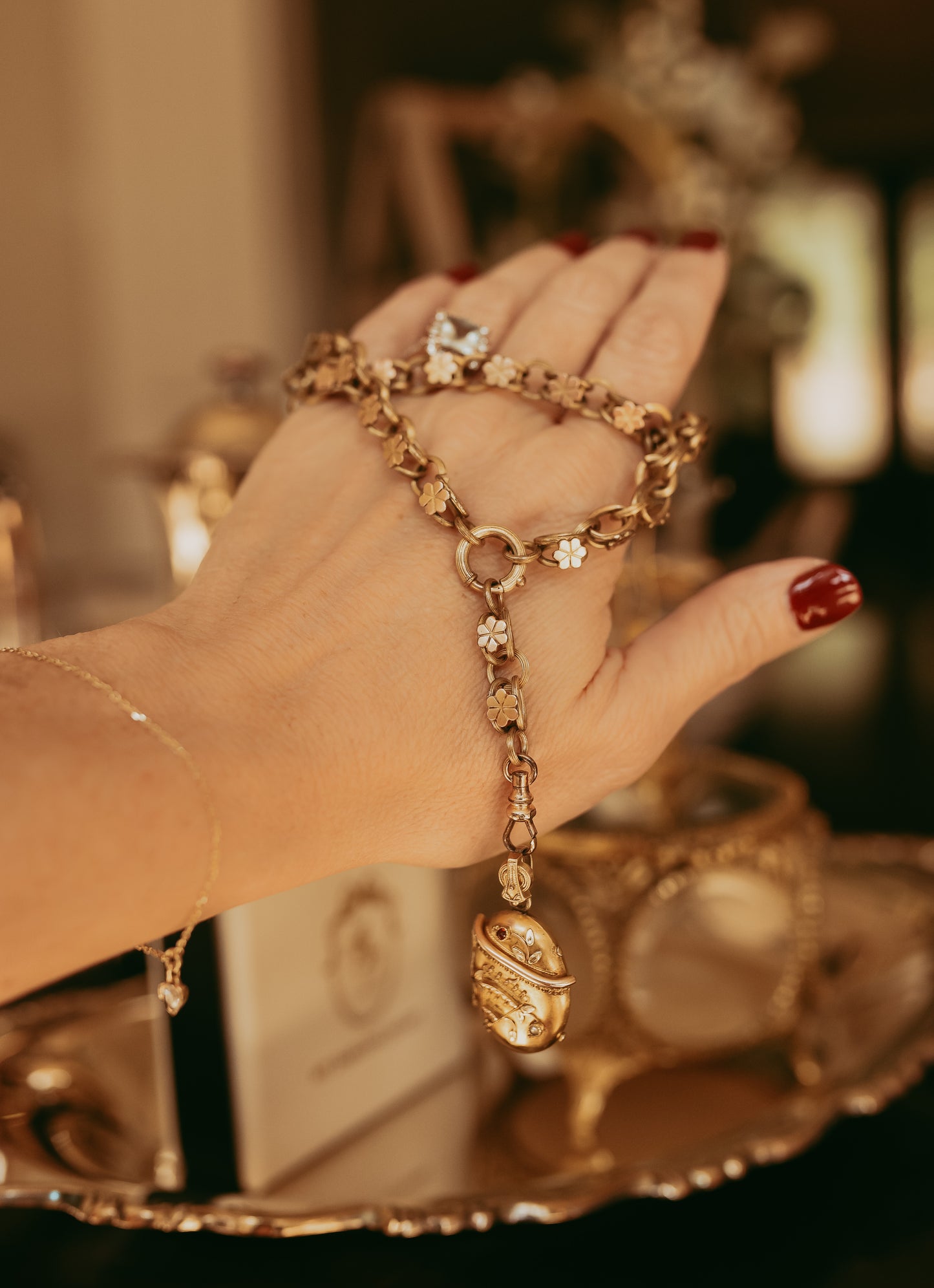 My Darling Juliet | Antique Victorian Gold-Filled Chain Necklace with Flowers