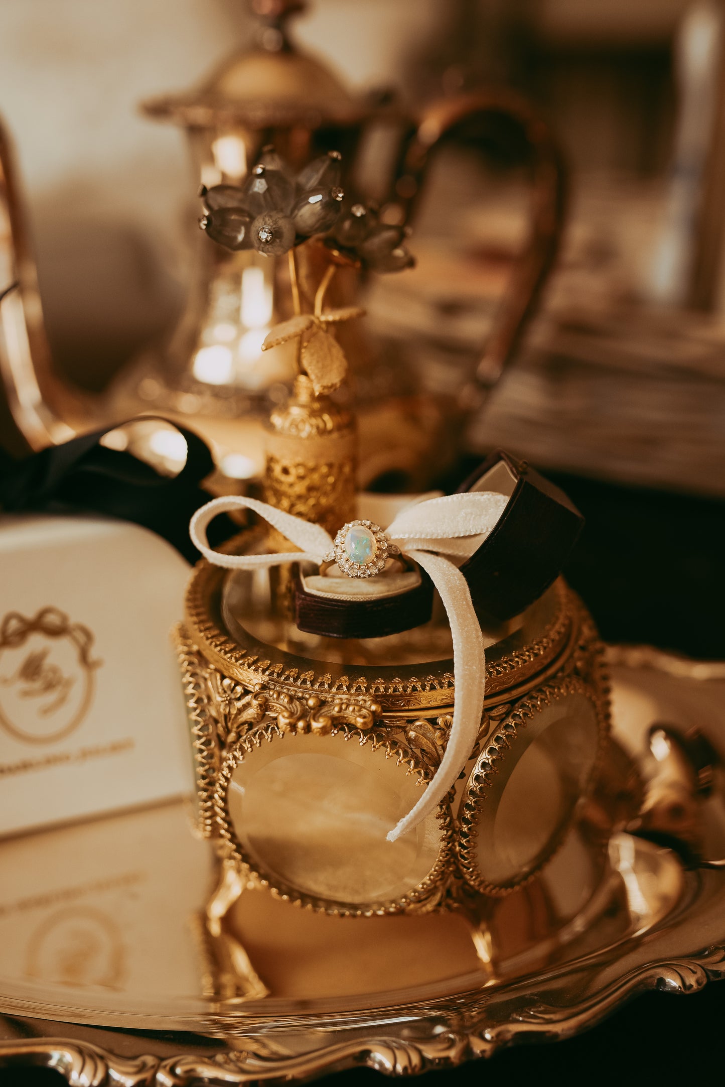 My Darling Juliet | Antique French Belle Époque Opal & Diamond Daisy Ring