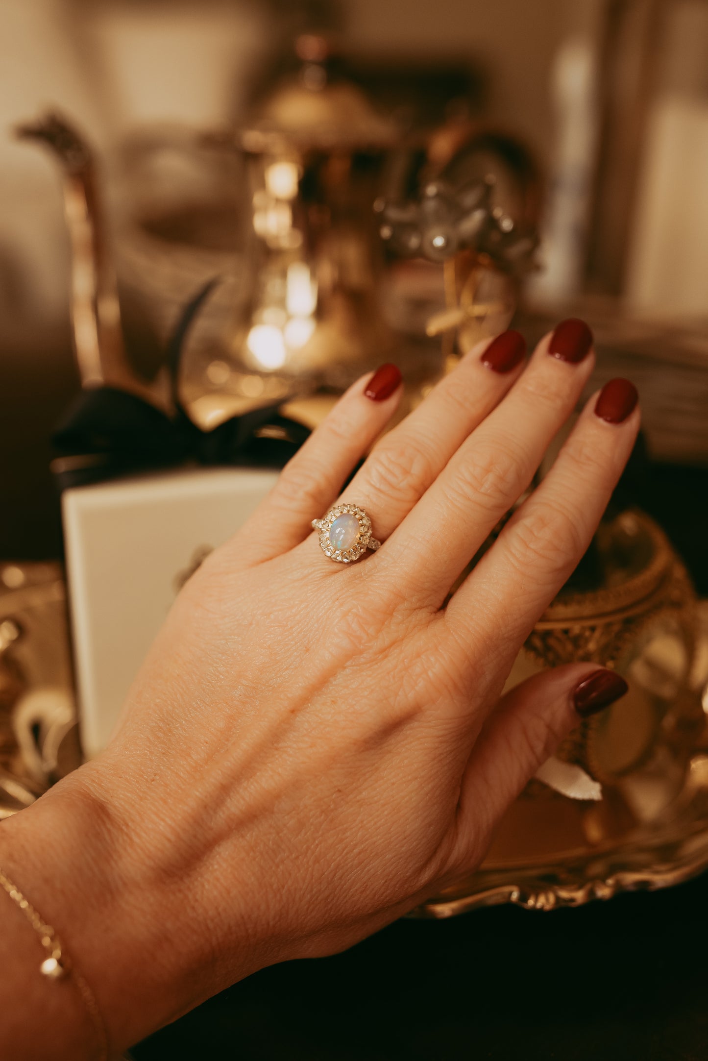 My Darling Juliet | Antique French Belle Époque Opal & Diamond Daisy Ring