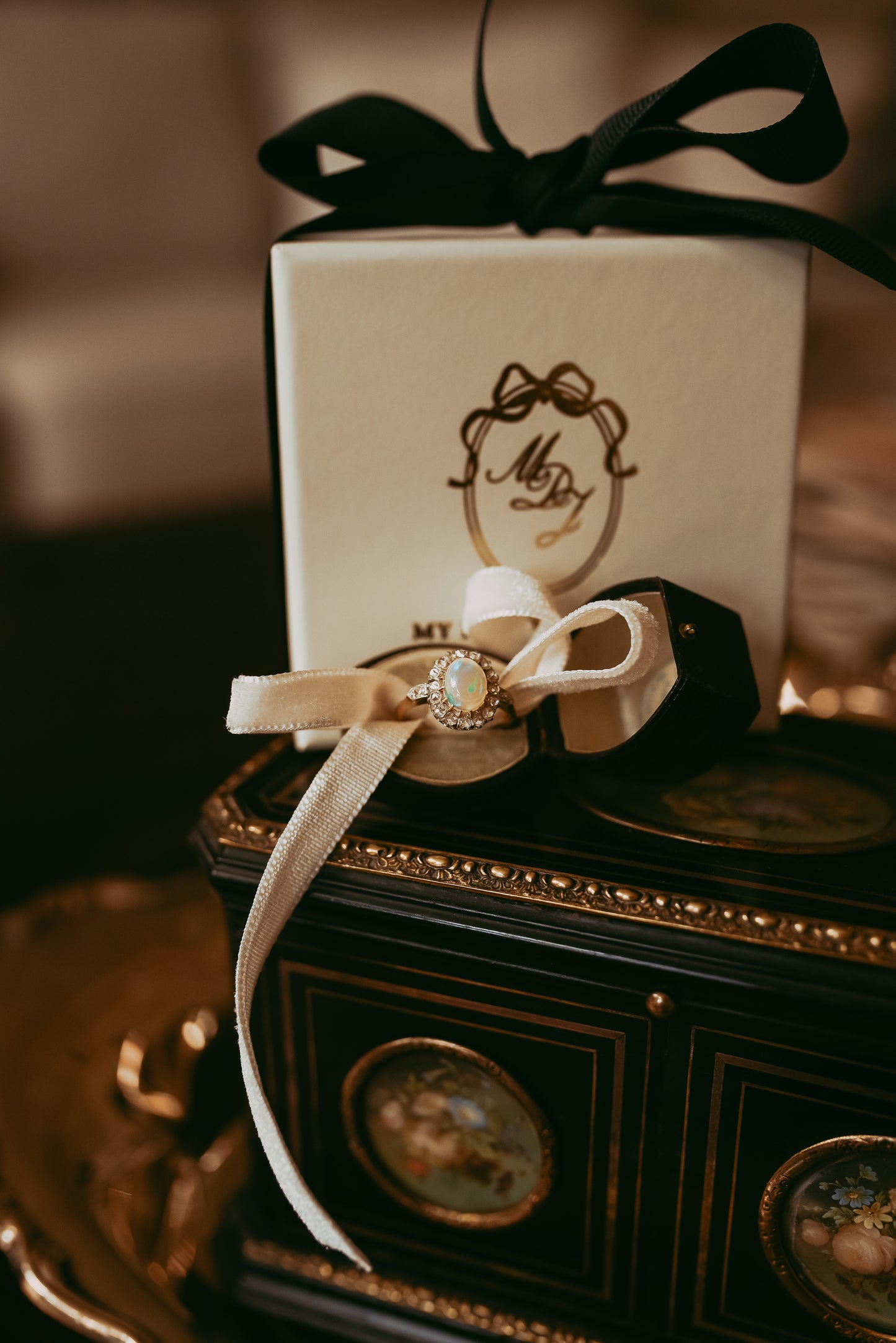 My Darling Juliet | Antique French Belle Époque Opal & Diamond Daisy Ring