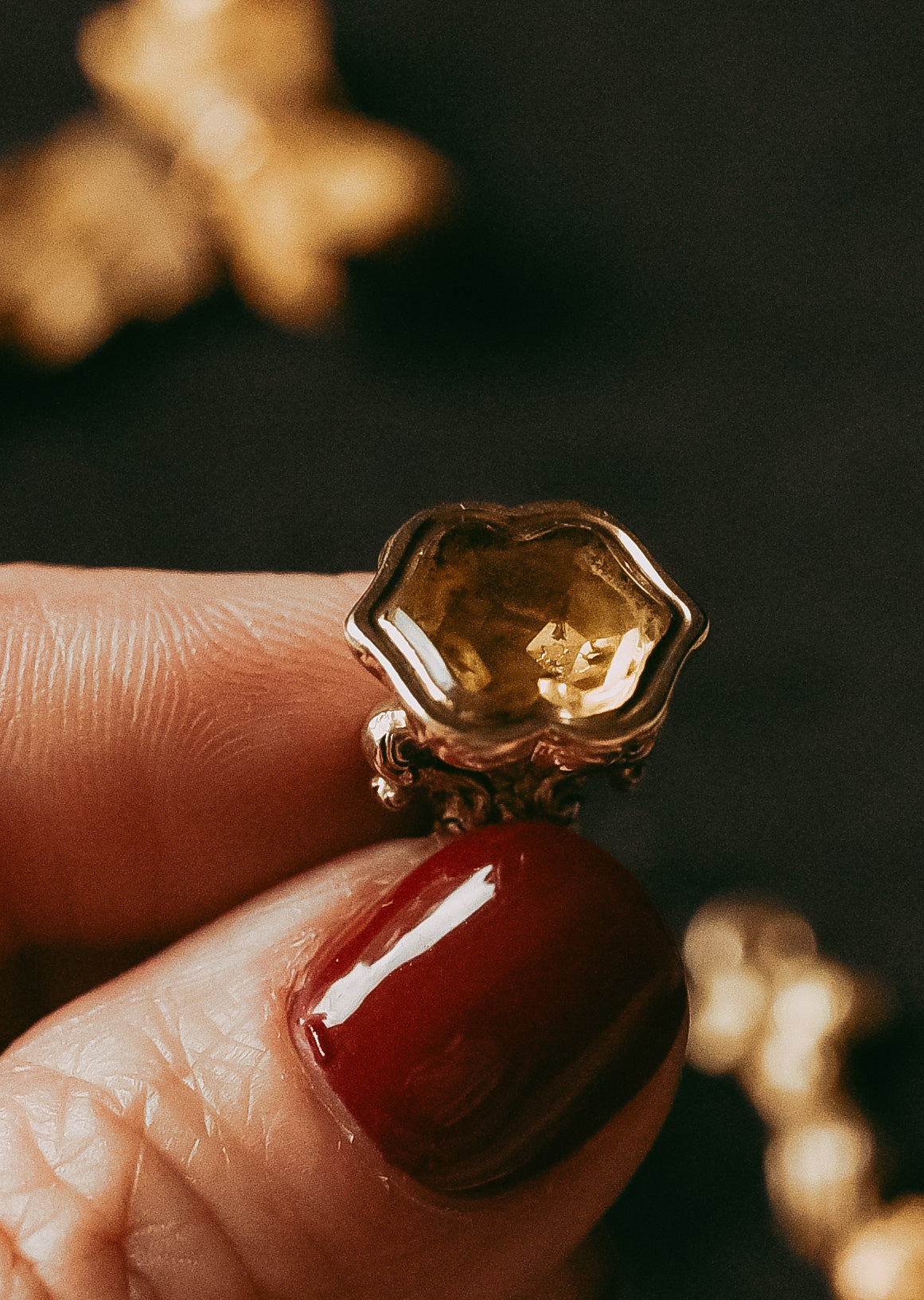 My Darling Juliet | Early Victorian 14K Gold & Citrine Fob, Ornate Antique Pendant, c.1840s