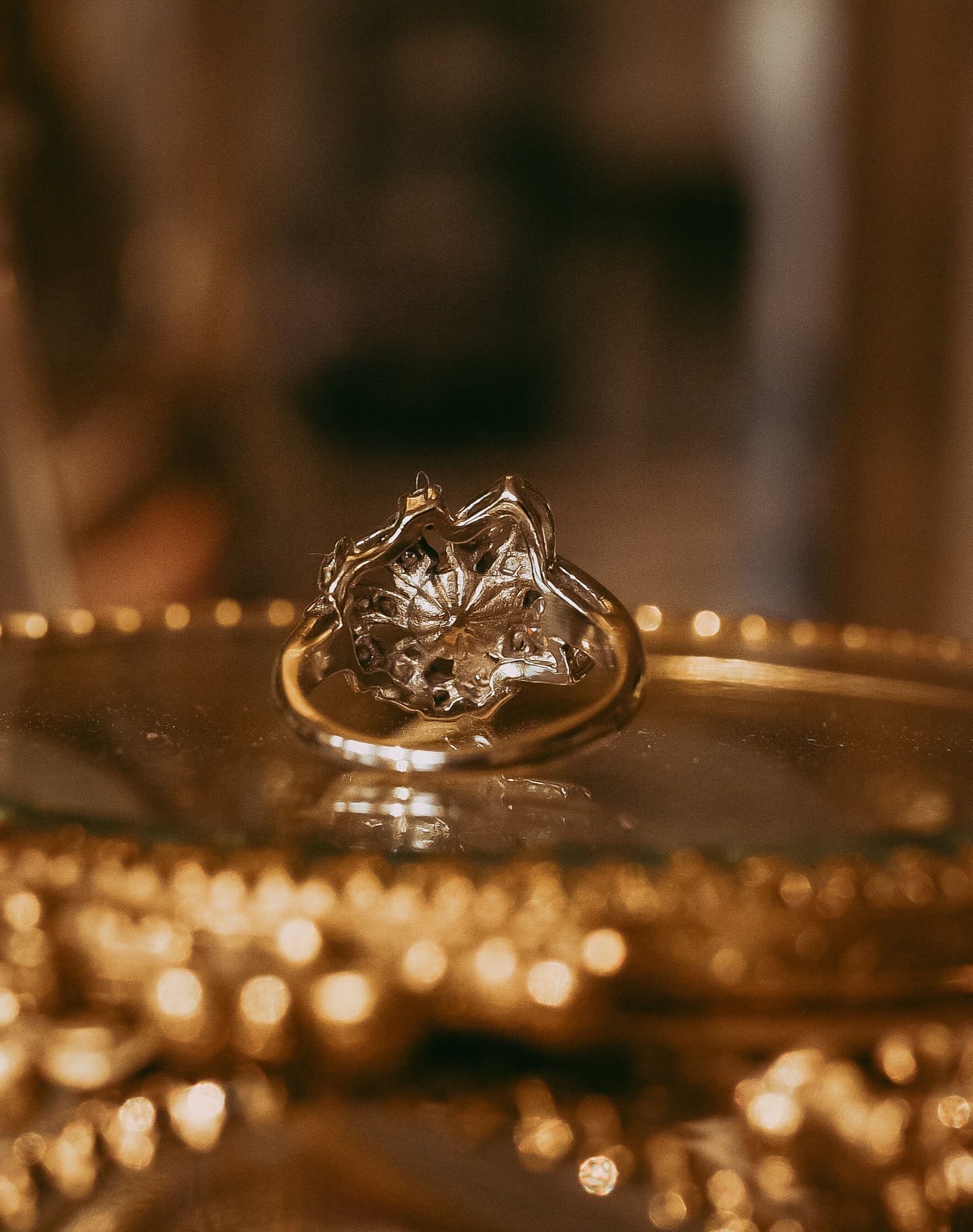 My Darling Juliet | Floral Diamond Ring in 14K White Gold – Mid-Century 1950s