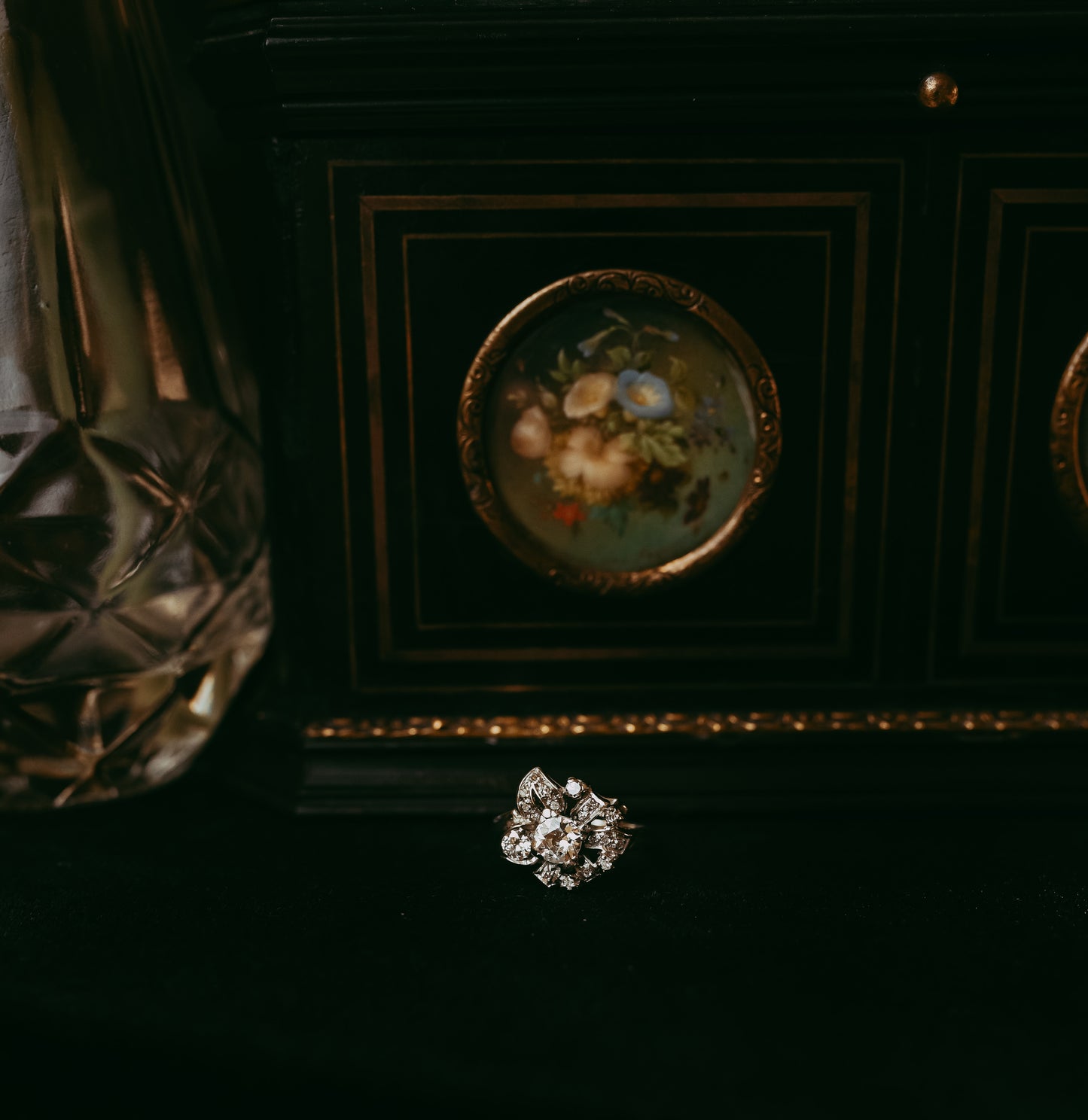 My Darling Juliet | Floral Diamond Ring in 14K White Gold – Mid-Century 1950s
