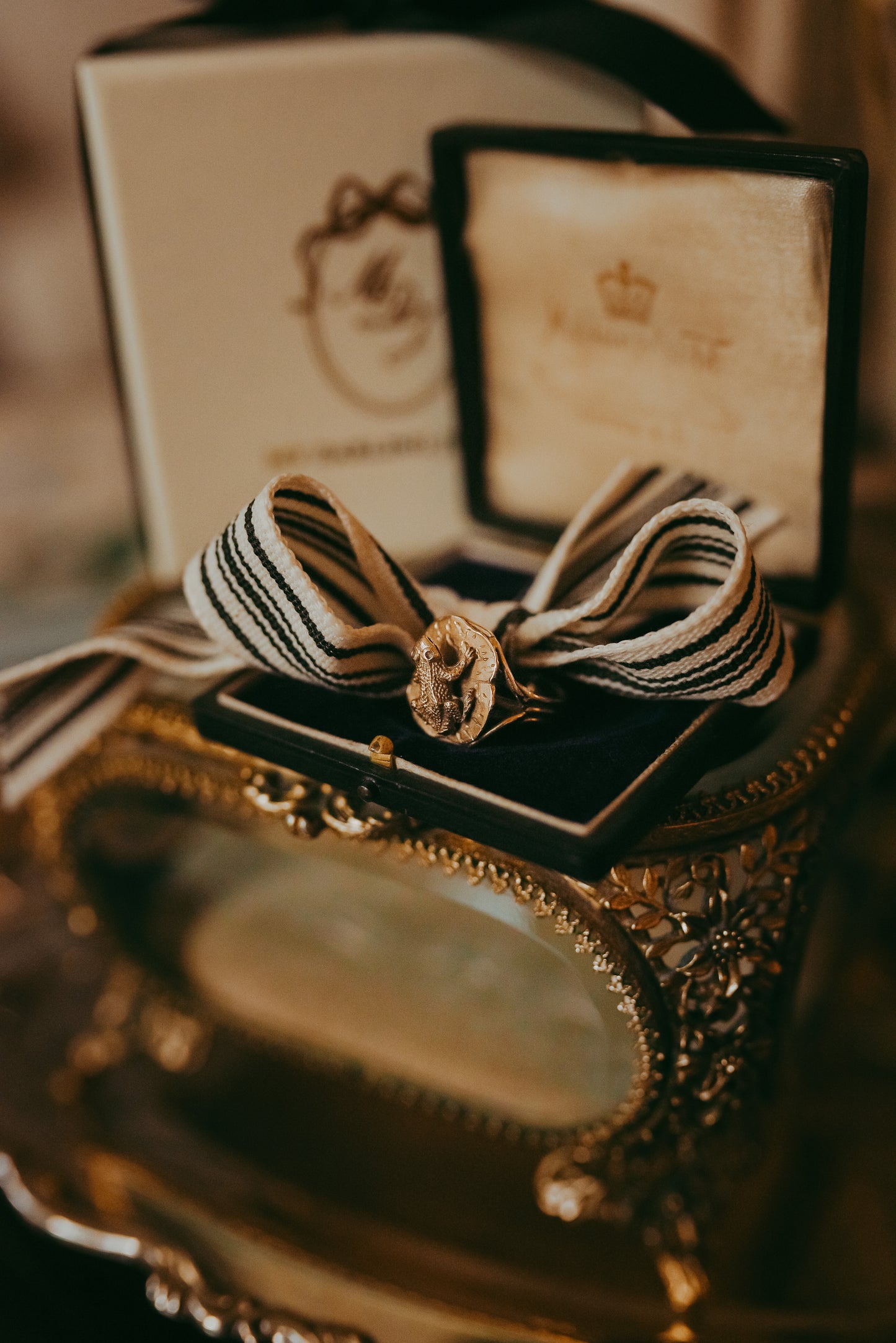 My Darling Juliet | Victorian 15K Gold Frog on Lily Pad Ring