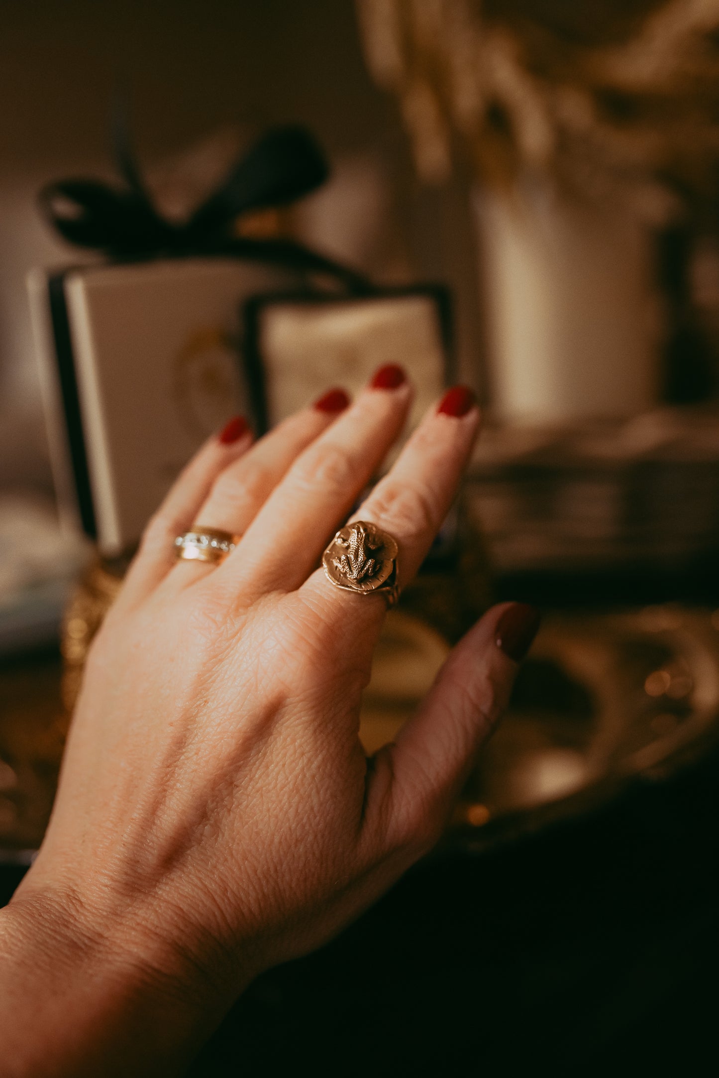 My Darling Juliet | Victorian 15K Gold Frog on Lily Pad Ring