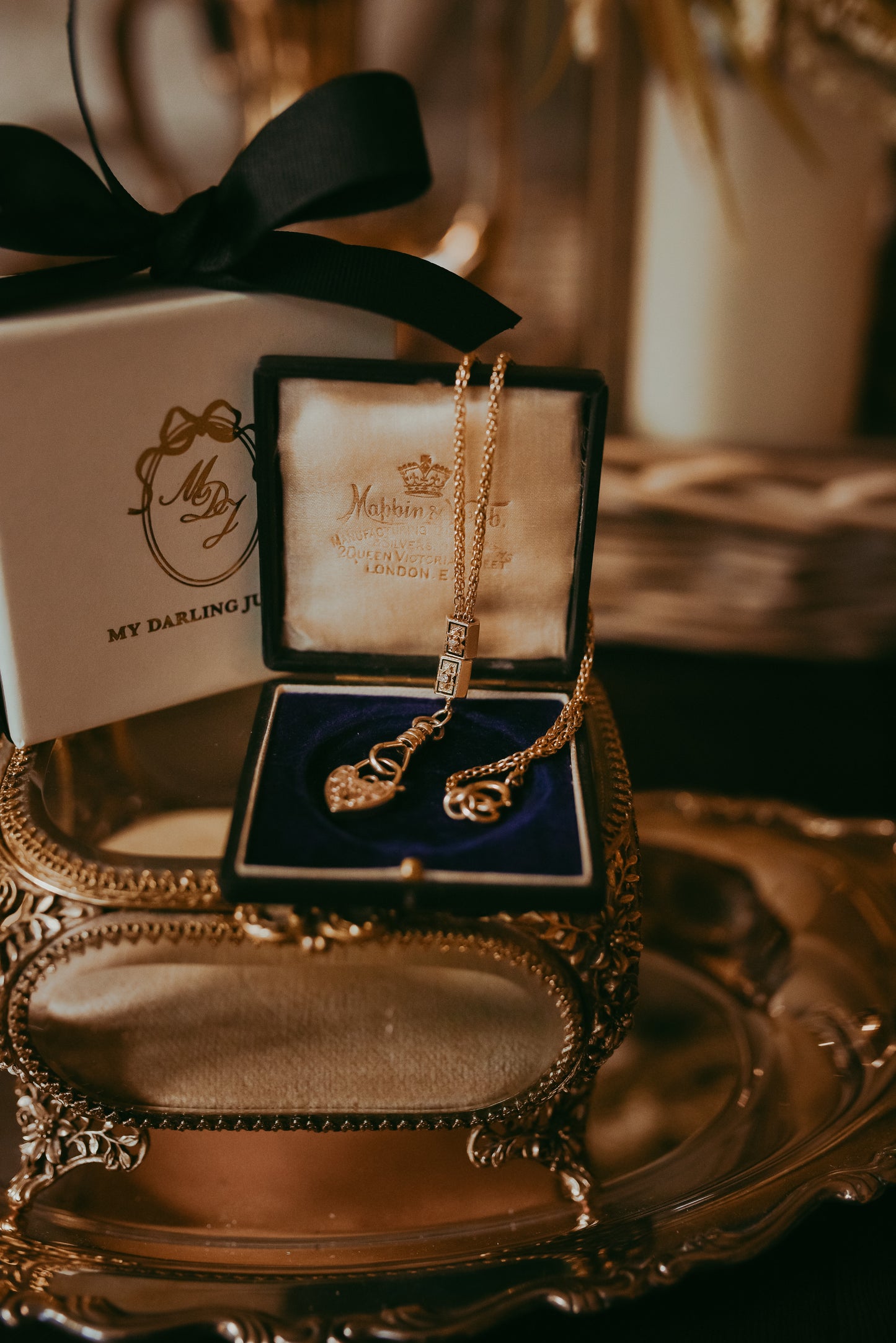 My Darling Juliet | 14K Gold Watch Chain with Diamond Stars | 1886 & 1910