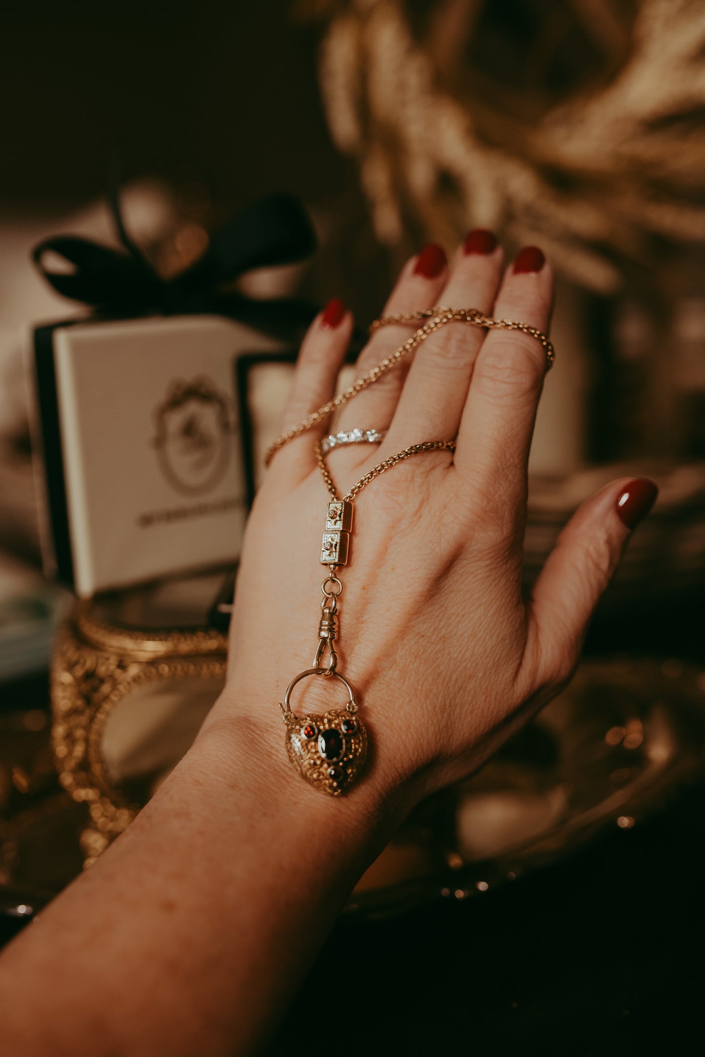 My Darling Juliet | 14K Gold Watch Chain with Diamond Stars | 1886 & 1910