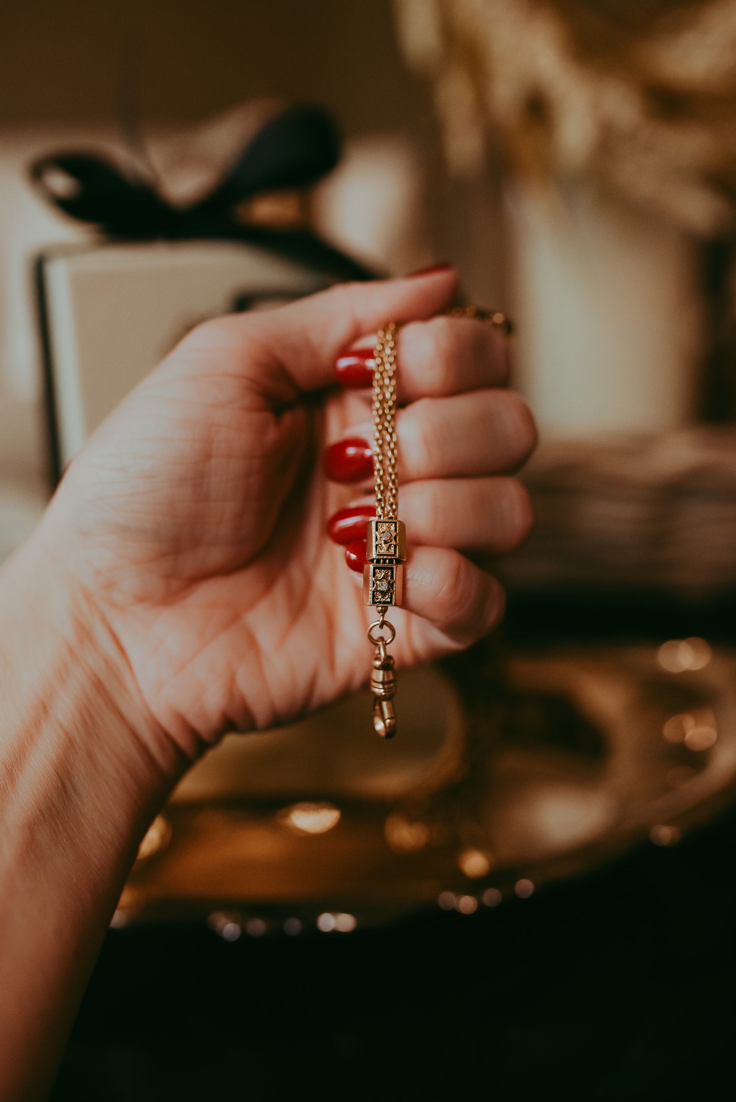 My Darling Juliet | 14K Gold Watch Chain with Diamond Stars | 1886 & 1910
