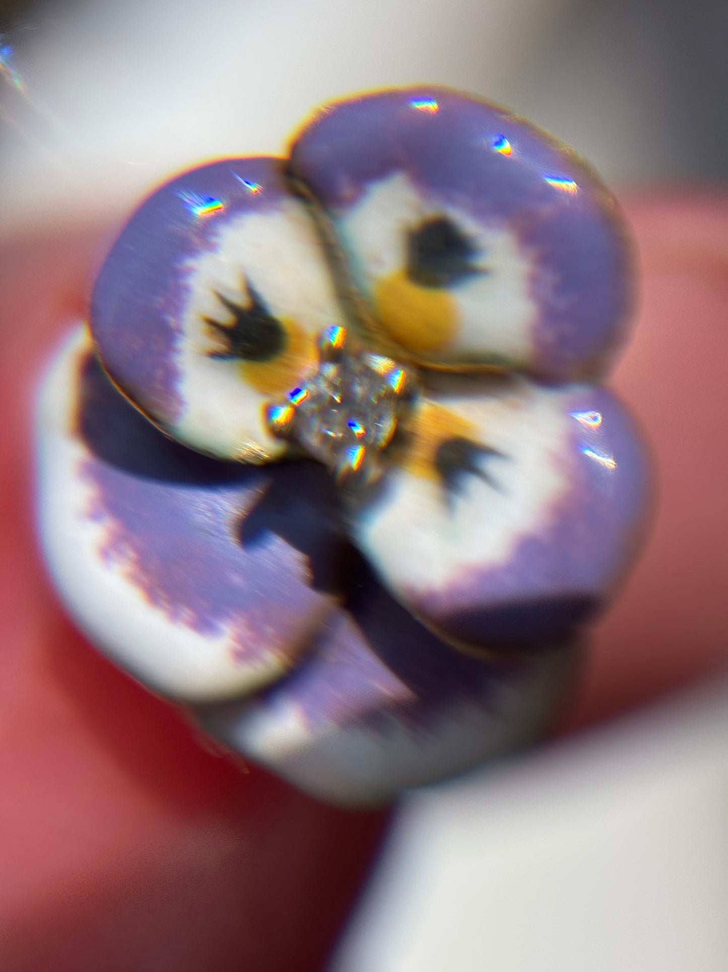 My Darling Juliet | Vintage Enamel and Diamond Pansy Earrings