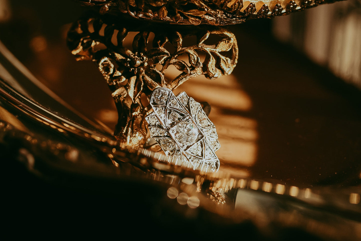 My Darling Juliet | Estate 14K Gold Diamond Ring - Art Deco Style with Edwardian Touches