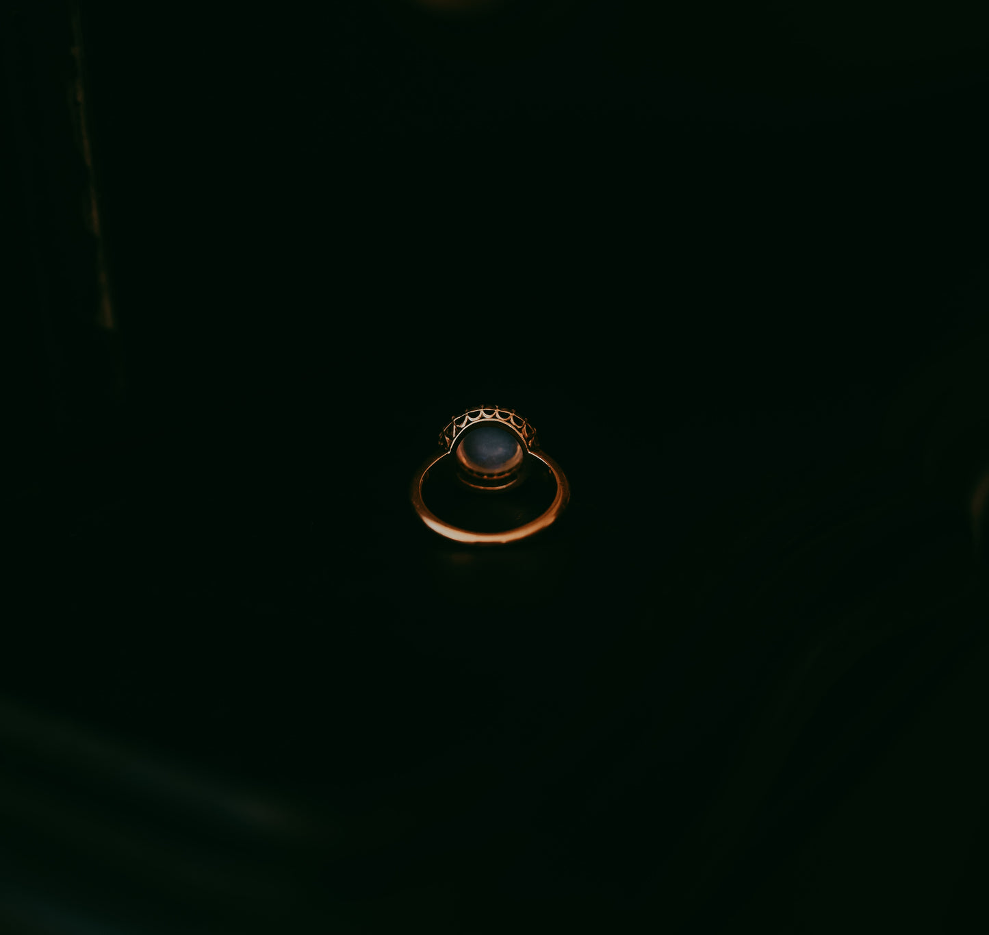 French Victorian Opal Ring with Rose Cut Diamonds in 18K Gold & Silver, Circa 1900