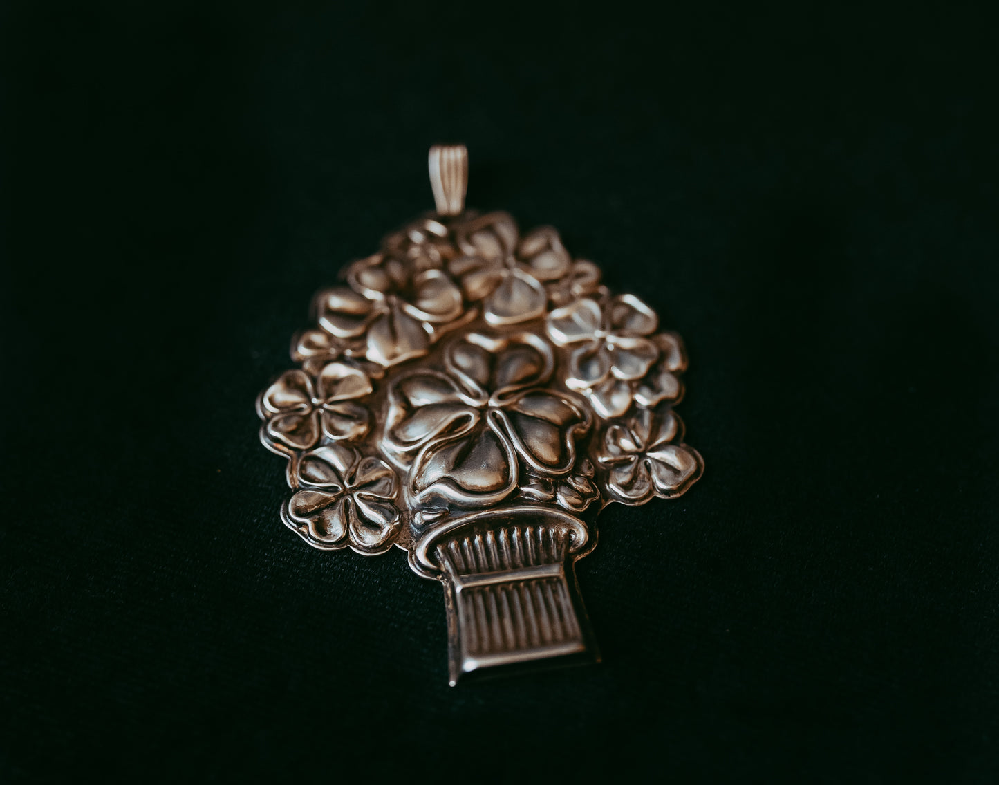 Sterling Silver “Good Luck” Whistle — Vintage Reed & Barton Clover Pendant