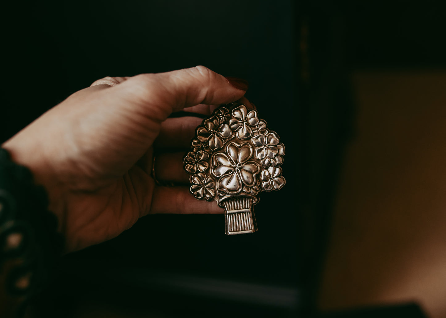 Sterling Silver “Good Luck” Whistle — Vintage Reed & Barton Clover Pendant