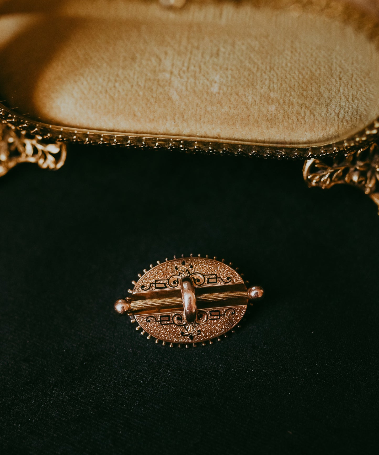 Victorian Gold-Filled Enamel Buckle Brooch Pendant