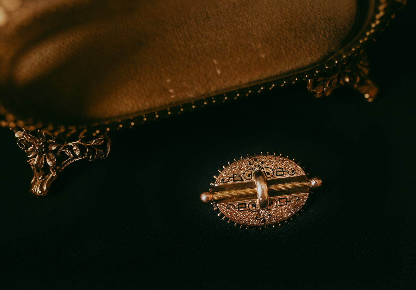 Victorian Gold-Filled Enamel Buckle Brooch Pendant