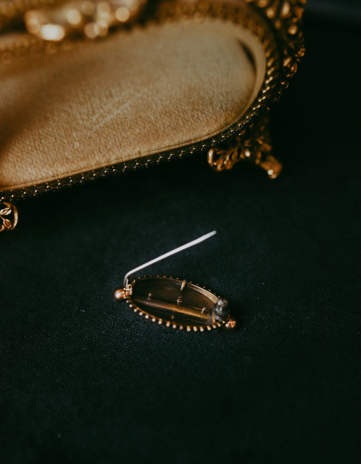 Victorian Gold-Filled Enamel Buckle Brooch Pendant