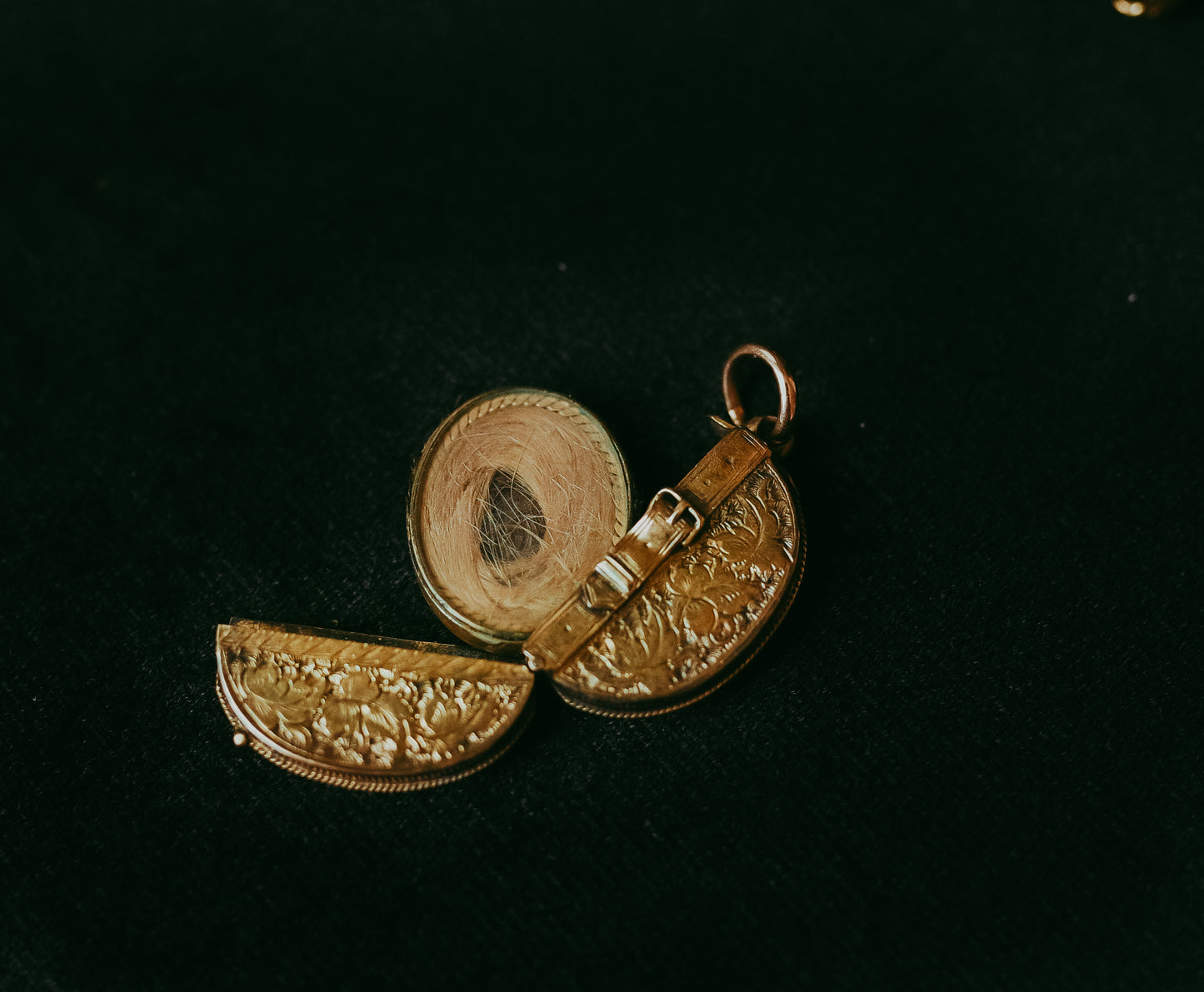 Victorian Gold-Filled Buckle Locket with Hair