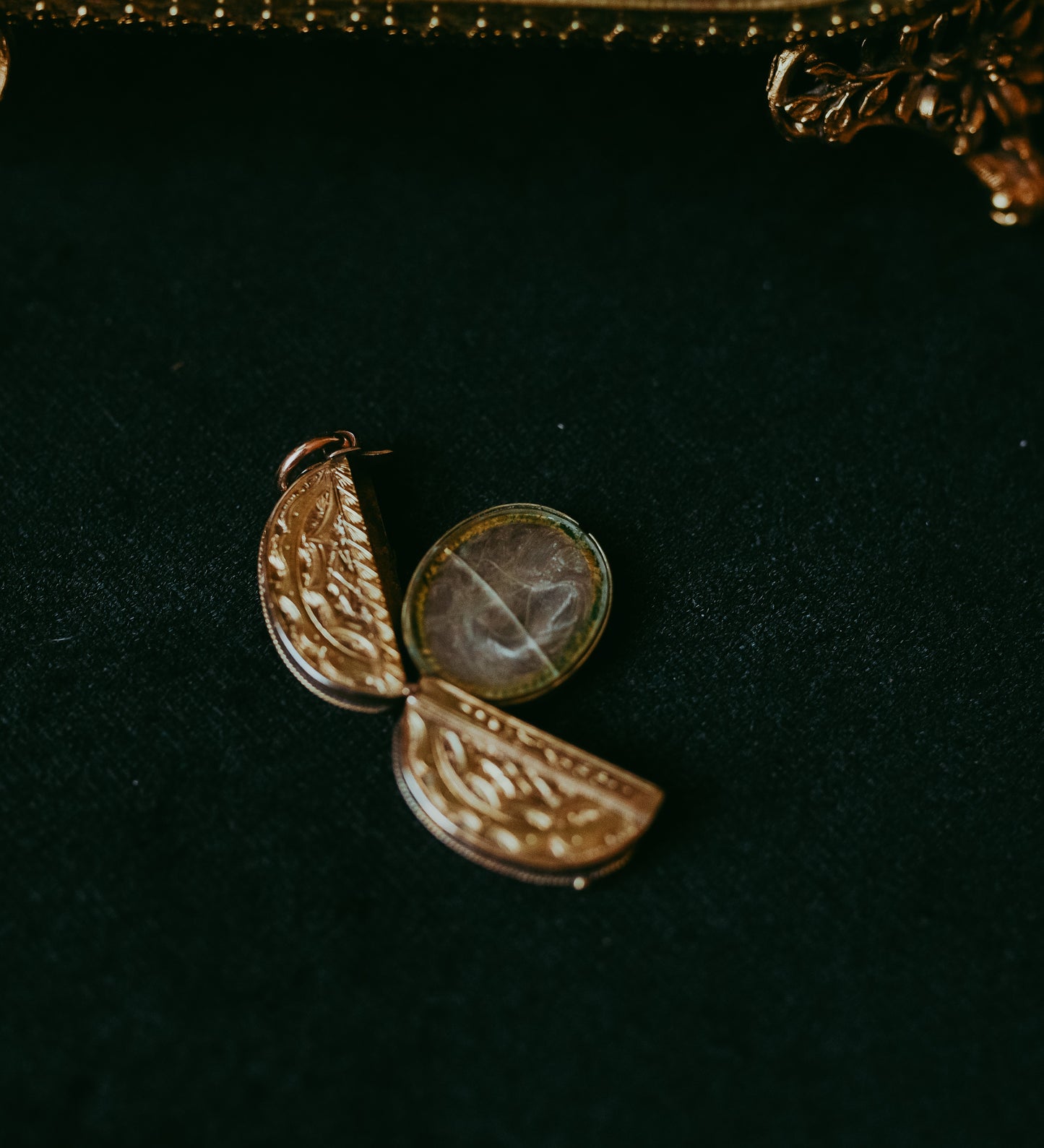 Victorian Gold-Filled Buckle Locket with Hair