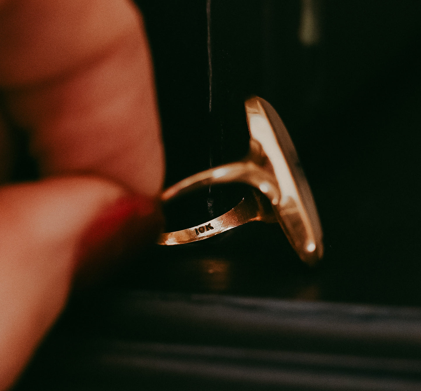 Likely Late Victorian–Early Edwardian Moss Agate Ring in 10k Gold