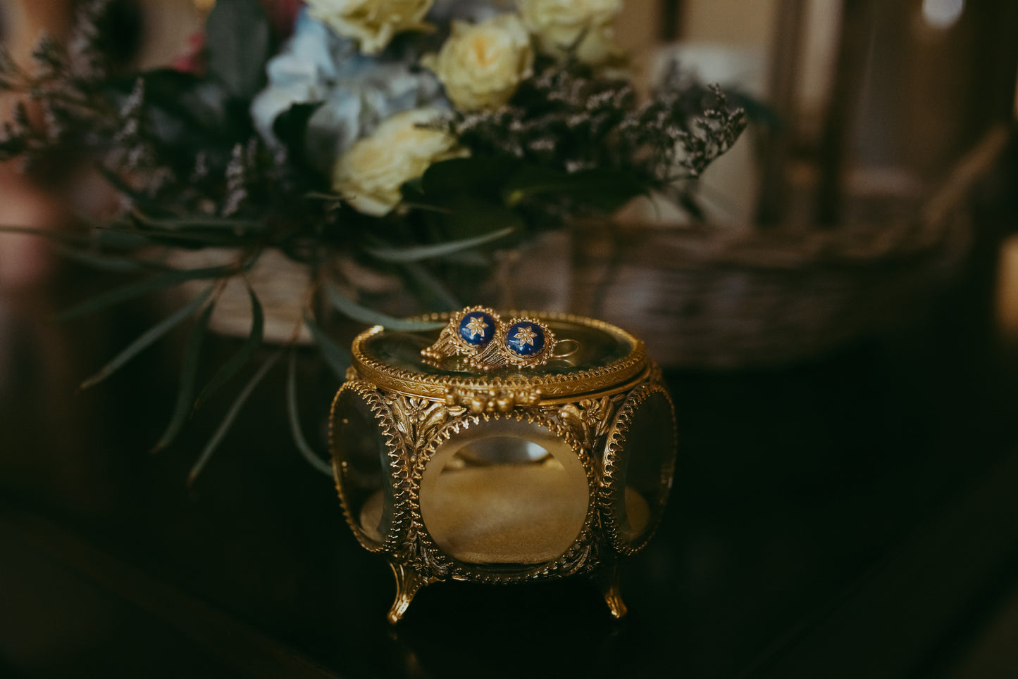 Late Victorian Revival | Early 20th Century Blue Enamel & Seed Pearl Earrings