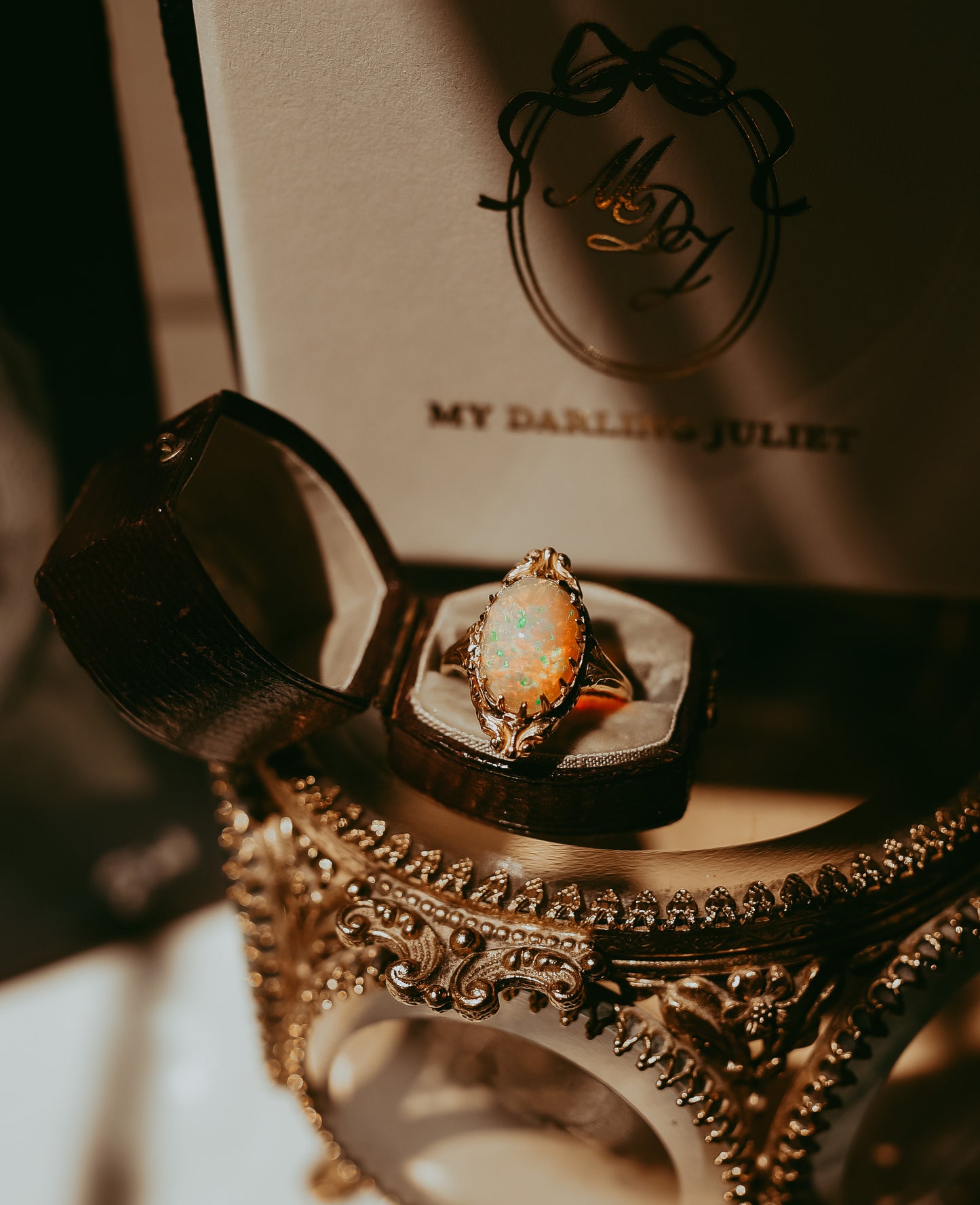 Art Nouveau Opal Cabochon Ring in 14K Gold | circa 1890-1910