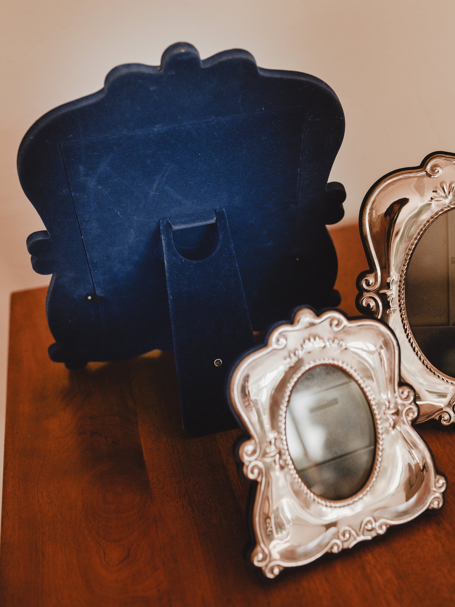 Vintage Silver-Plated Picture Frames Set of 3 | Ornate Oval Frames