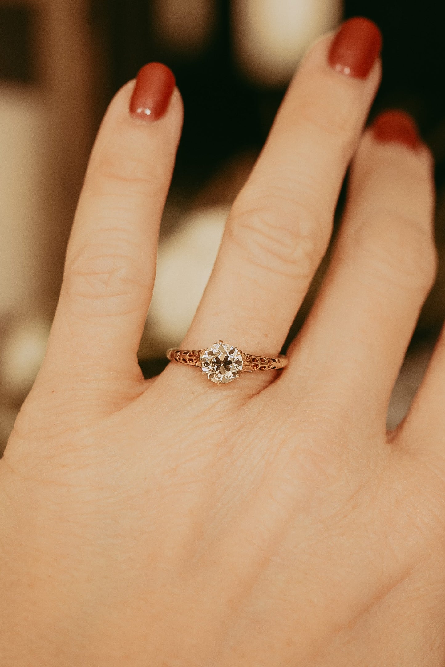 Victorian Old European Cut Diamond Solitaire Ring  GIA Certified | Circa 1898 | 1.02 Carat