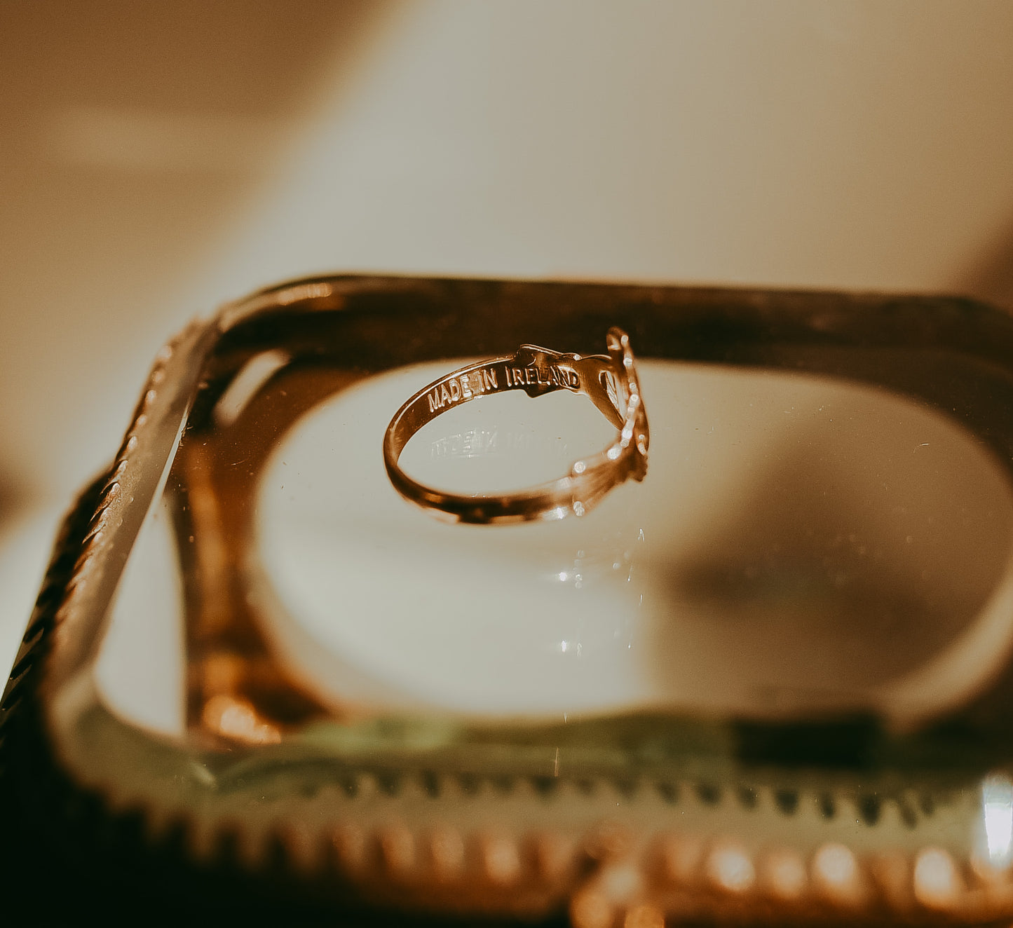 Vintage Irish Claddagh Ring | 9K Gold Ruby Heart | Size 4 Pinky Ring