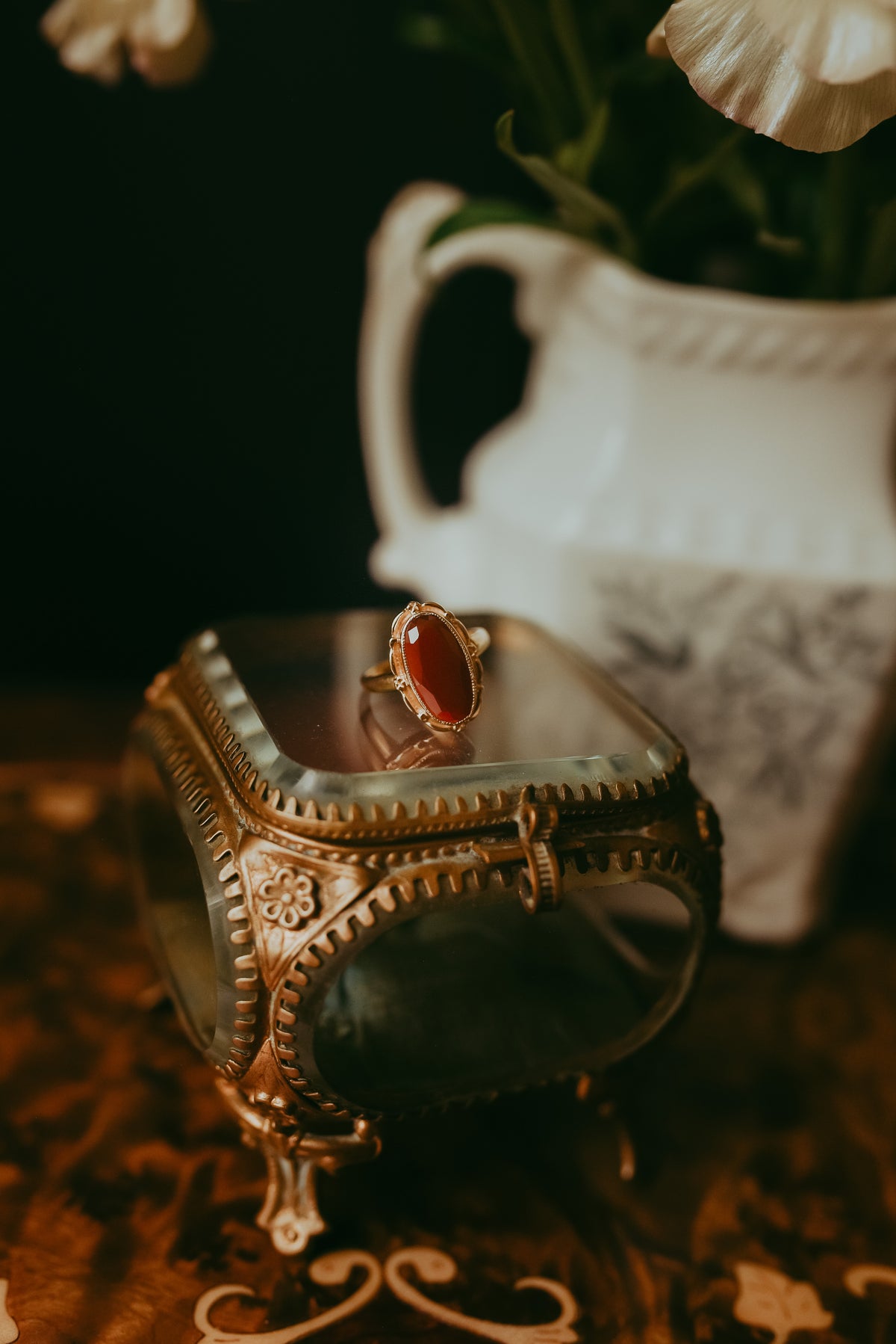 Vintage 10K Yellow Gold & Carnelian Ring Gift